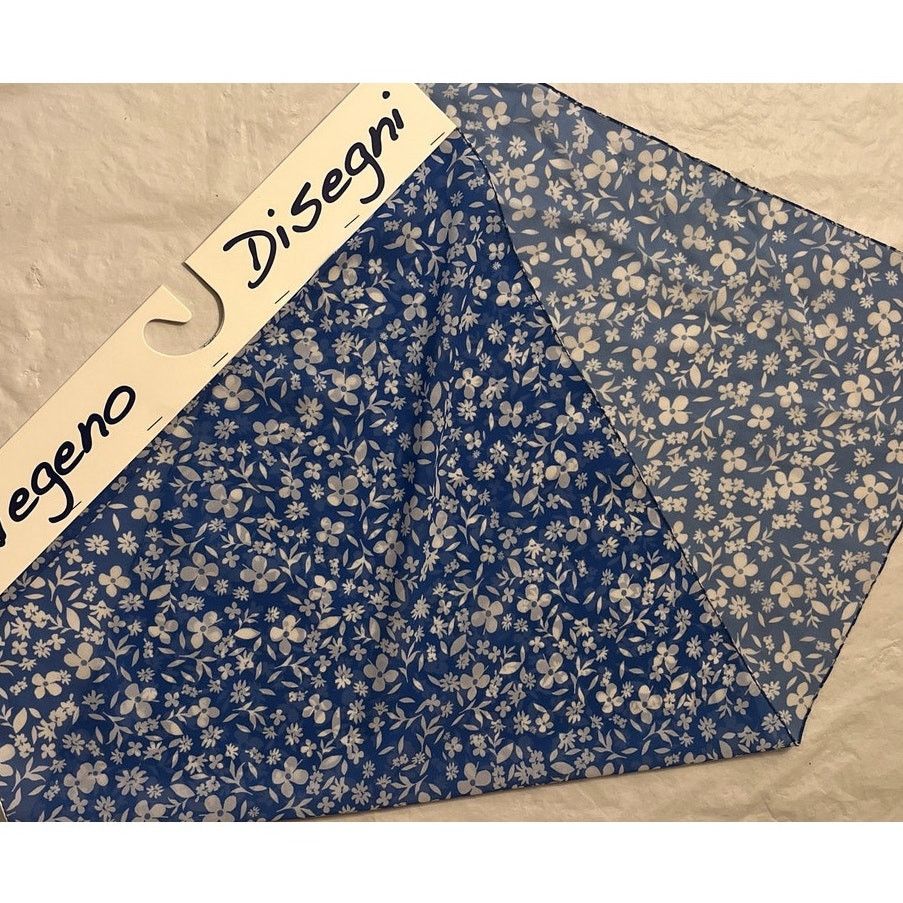 Other One of a Kind Silk Scarf Manufacture Sample Blue Flowers Size ONE SIZE - 3 Thumbnail