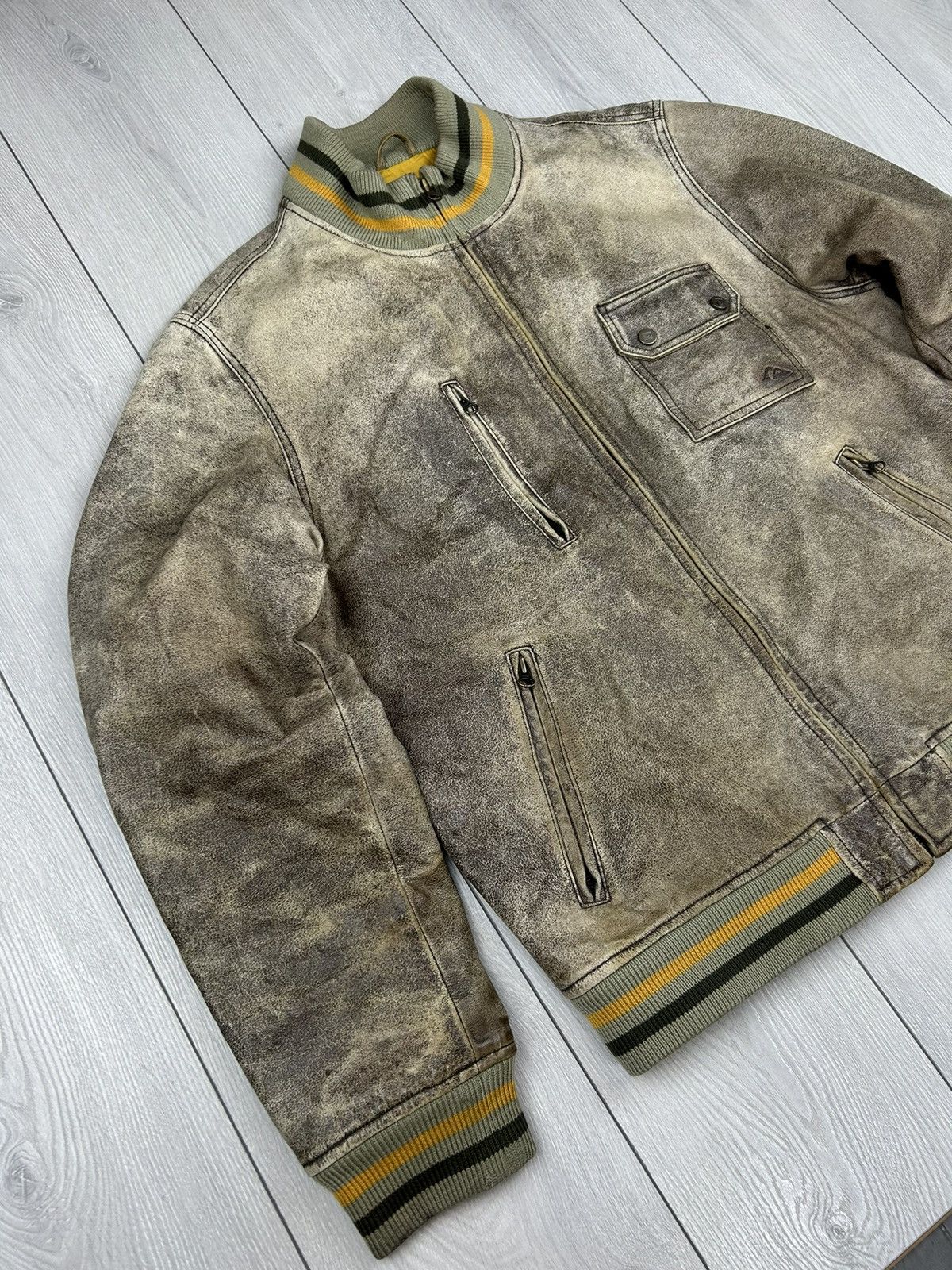 Quiksilver × Vintage Quiksilver Vintage Leather Jacket Size L Size US L / EU 52-54 / 3 - 3 Thumbnail