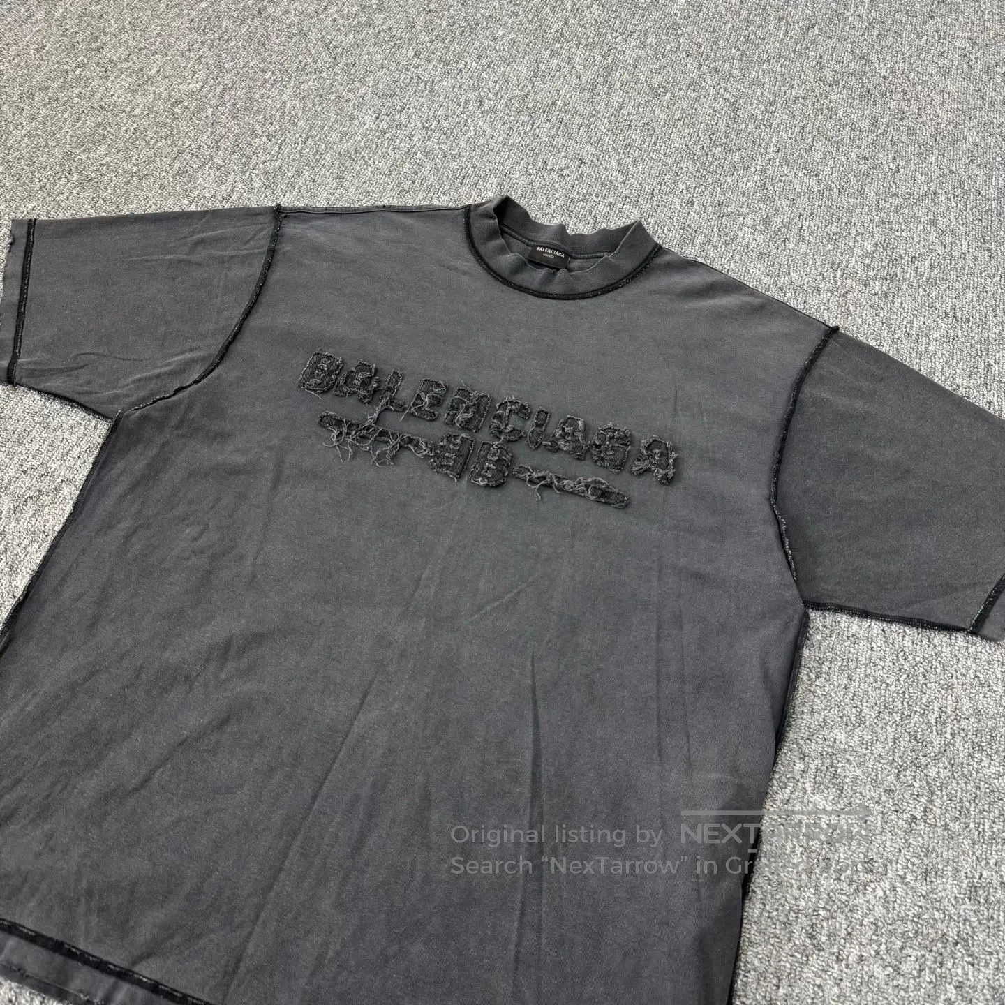 Balenciaga Balenciaga Water-washed vintage look with fabric letter lo Size US S / EU 44-46 / 1 - 3 Thumbnail