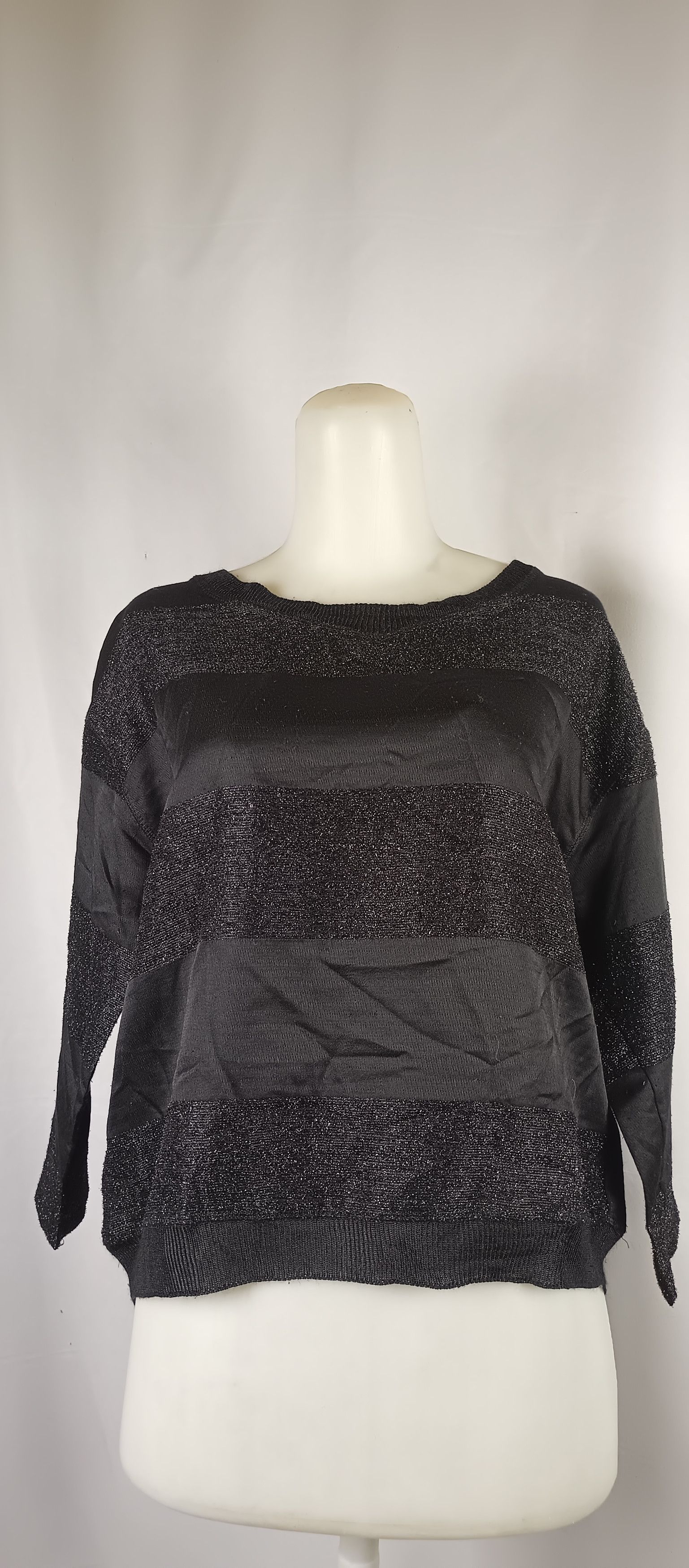 If Six Was Nine × Zara ZARA Stripped Glitter Women's Black Knitted Neck Size US L / EU 52-54 / 3 - 1 Thumbnail