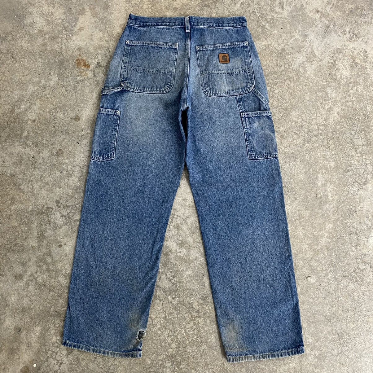 Carhartt Vintage Carhartt Faded Blue Carpenter Work Denim Jeans Size US 30 / EU 46 - 13 Thumbnail