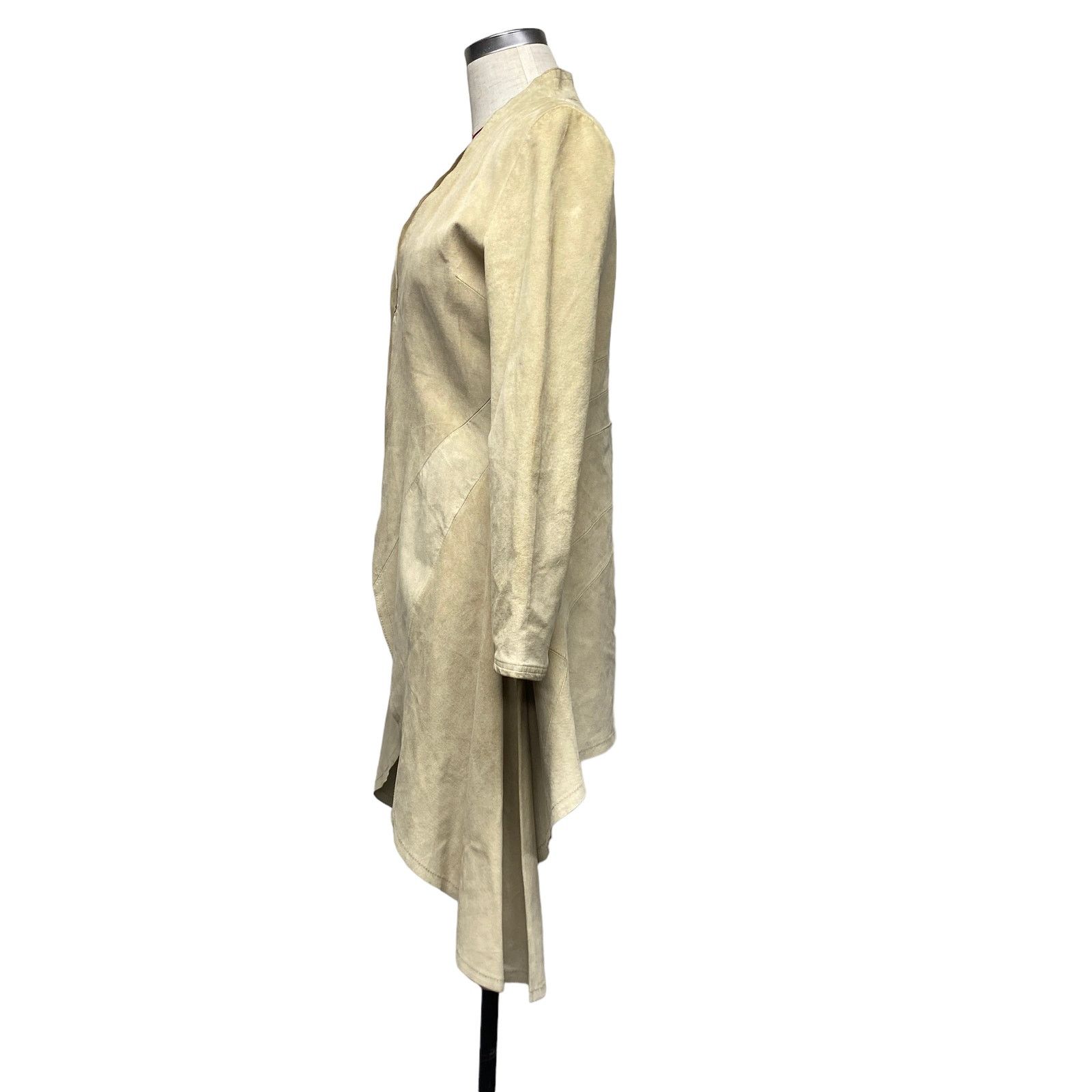Vintage Arden B Tan Suede Leather Tailored Handkerchief Hem Jacket Size M / US 6-8 / IT 42-44 - 7 Thumbnail