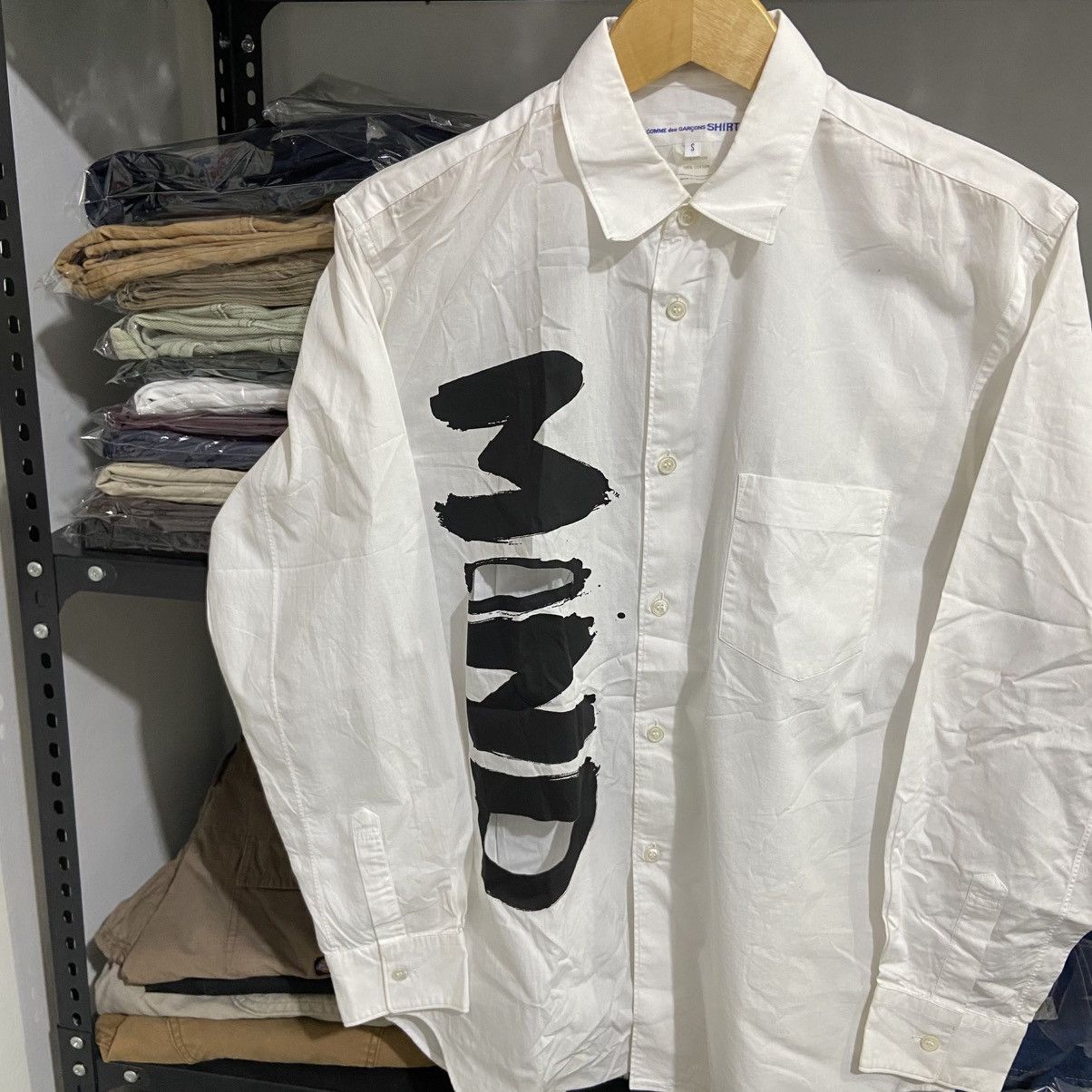 Comme des Garcons SHIRT Comme Des Garcons Writing S24032 White Shirt Size US S / EU 44-46 / 1 - 2 Thumbnail