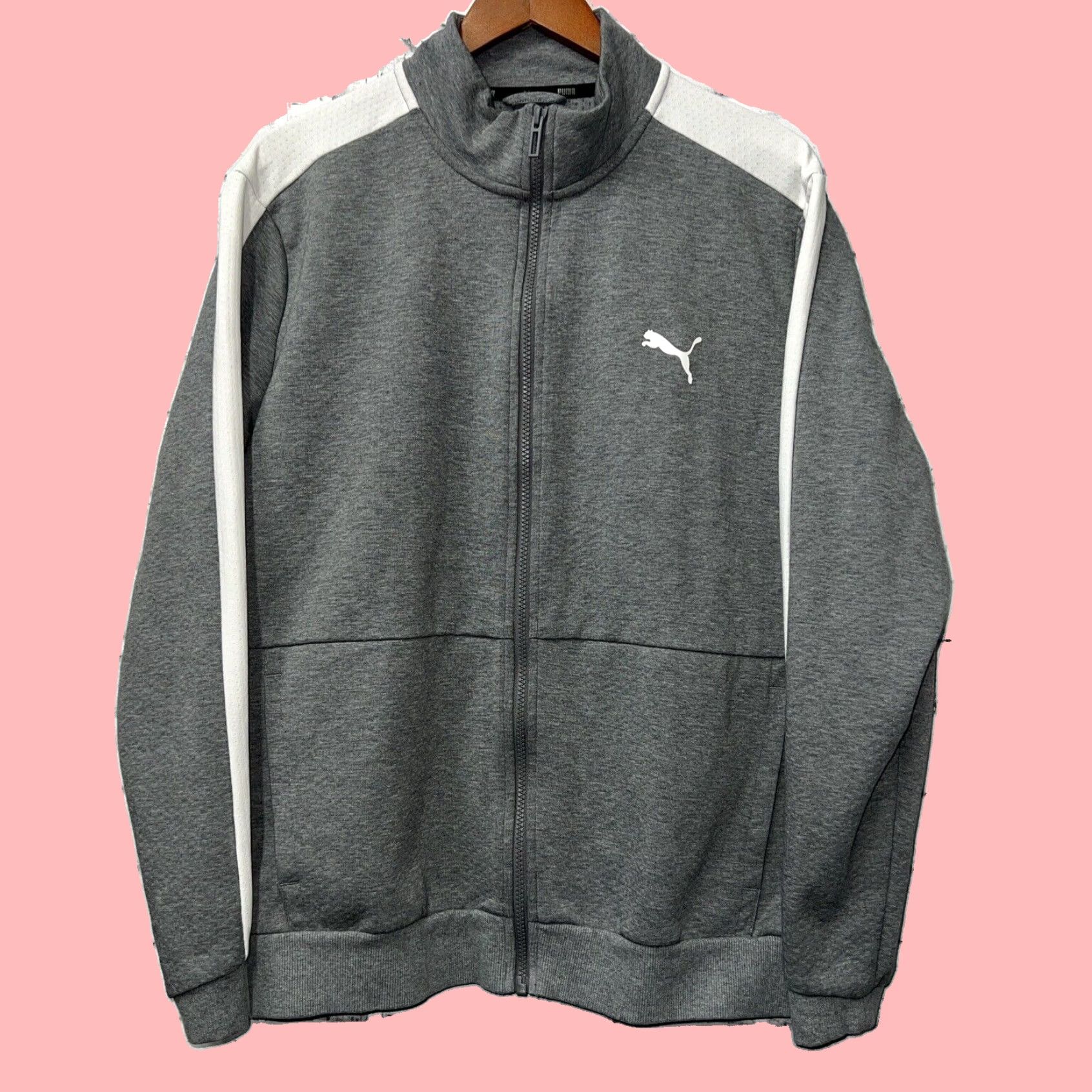 Puma Gray Full Zip Mens Sweat Track Jacket in Large Size by Puma Grailed