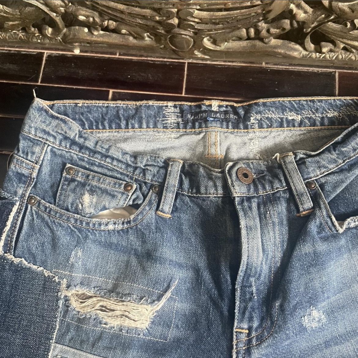 Ralph Lauren Rare Ralph Lauren Patchwork Grail Denim Pants Size US 29 - 3 Thumbnail