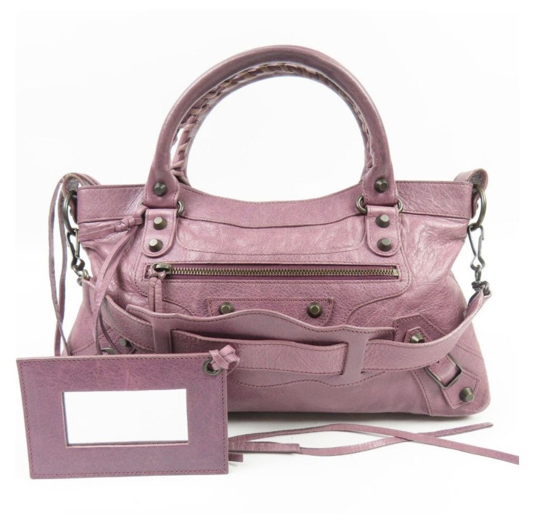image of Balenciaga Studded Cross Body Tote Bag in Pink, Women's