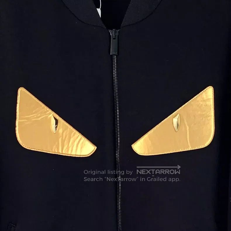 Fendi Fendi Black Little Monster Eye Collar Zipper Long Sleeve J Size US S / EU 44-46 / 1 - 4 Thumbnail