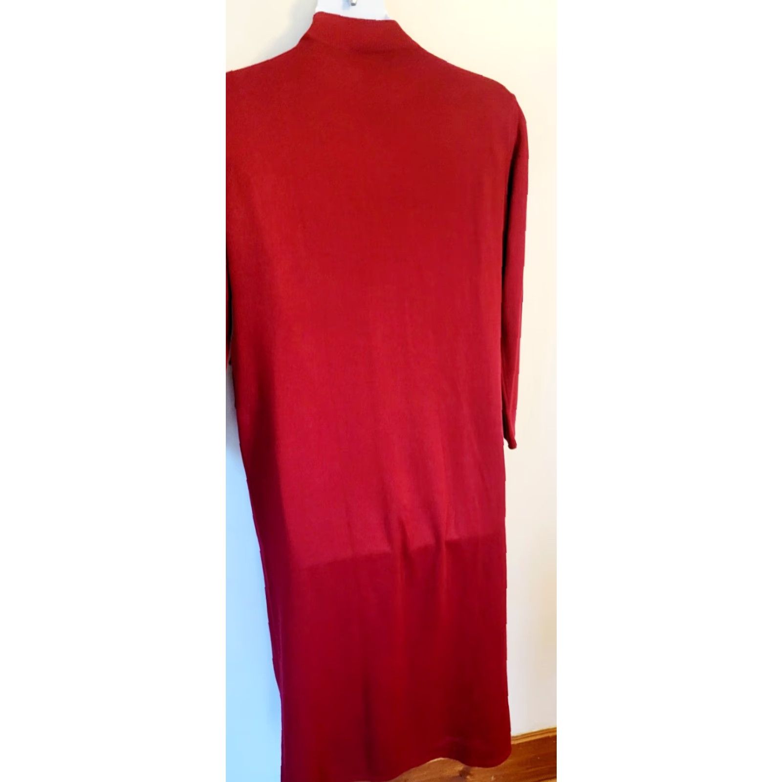 Vintage VINTAGE Donna Ricco Brick Red Fringe Trim Sweater Dress Vest Boho 18 Plus Mens? Women? 18W Red 1980s Bohemian Acrylic Fringe Dress Vest Sweater Dress Size XXL / US 16-18 / IT 52-54 - 5 Thumbnail