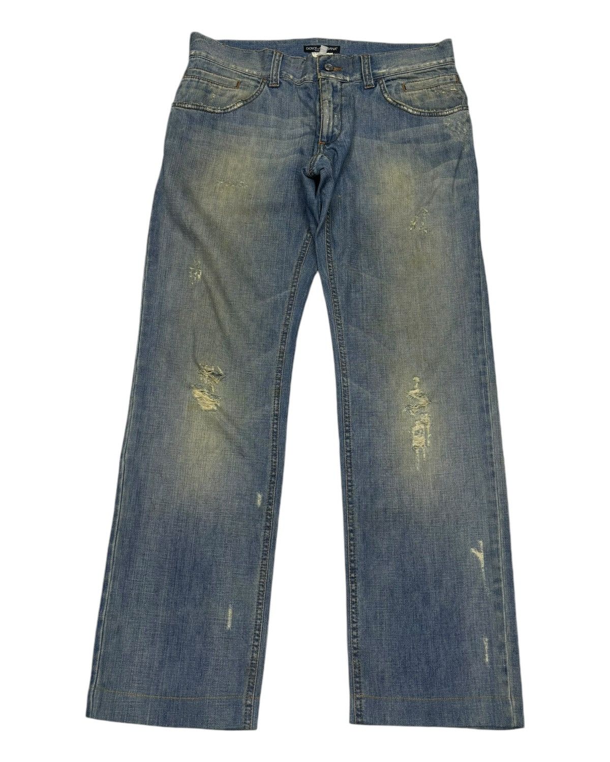 Dolce & Gabbana DOLCE & GABBANA RUSTY DISTRESSED RIPS DENIM JEANS Size US 34 / EU 50 - 1 Thumbnail