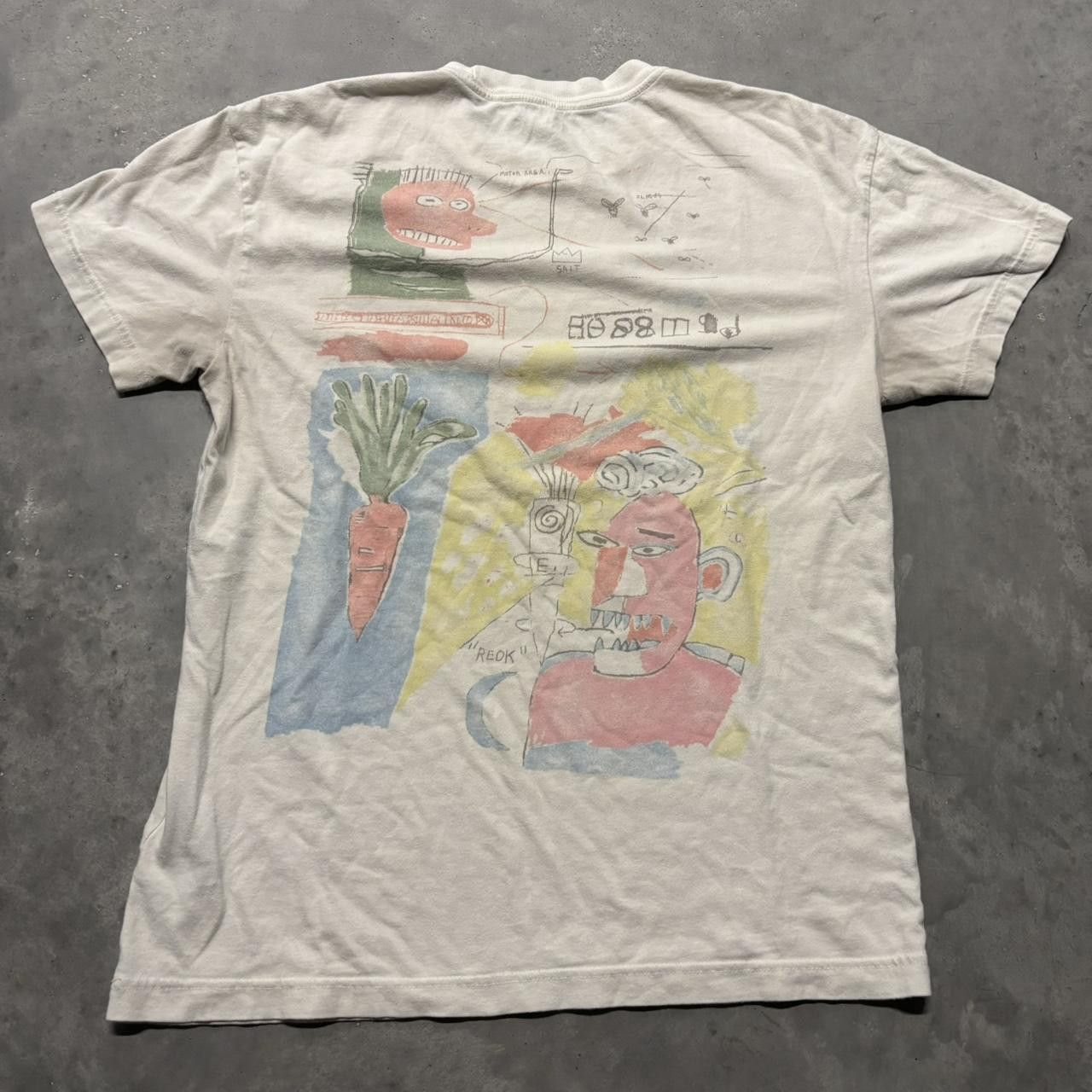 Vintage Crazy Vintage Y2K/2000s White Jean-Michael Basquiat Art Tee! Size US M / EU 48-50 / 2 - 1 Thumbnail
