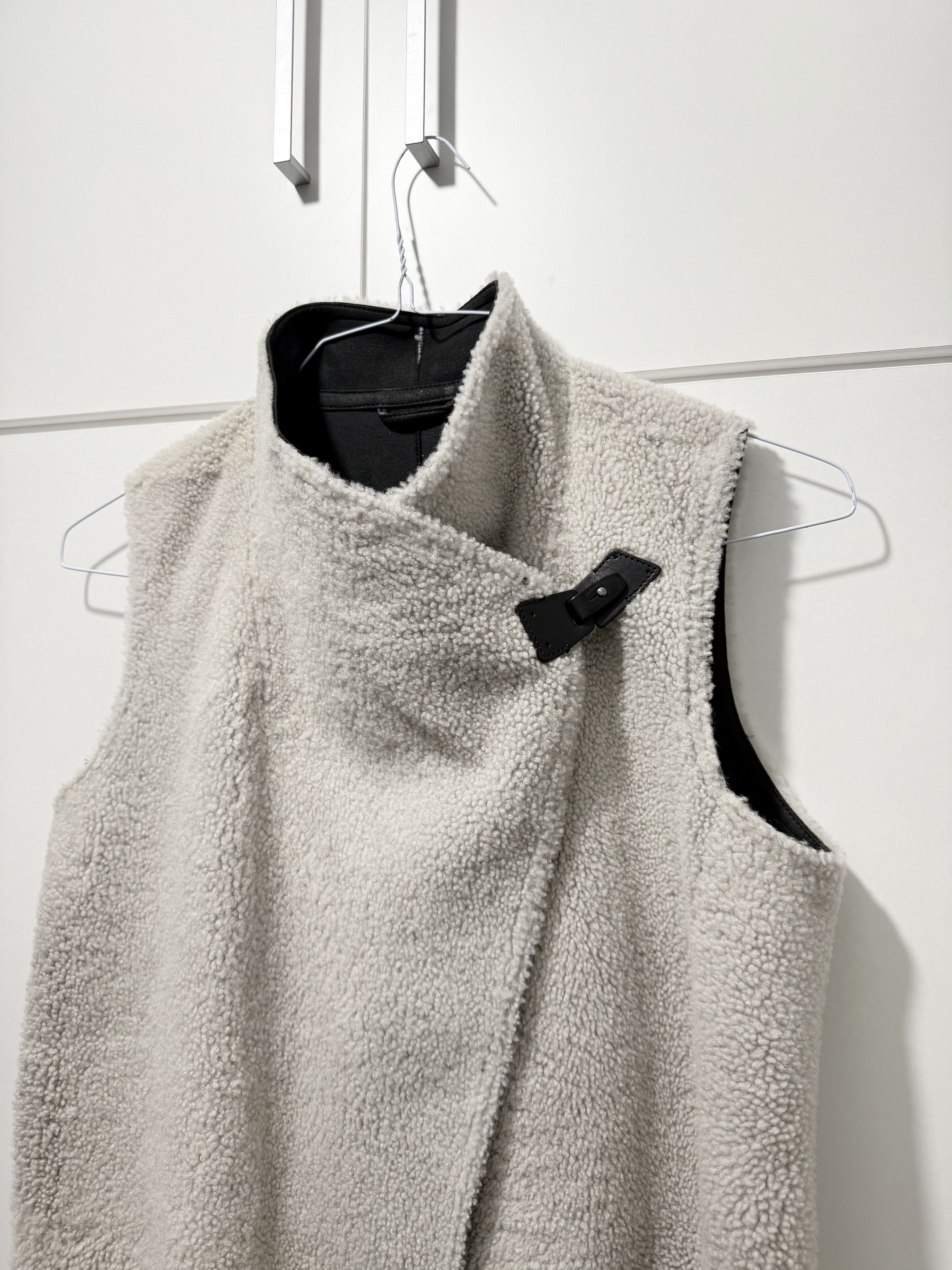 Genuine Leather Real Sheepskin Outervest Shearling Long Jacket Sleveless S-M Size S / US 4 / IT 40 - 10 Thumbnail