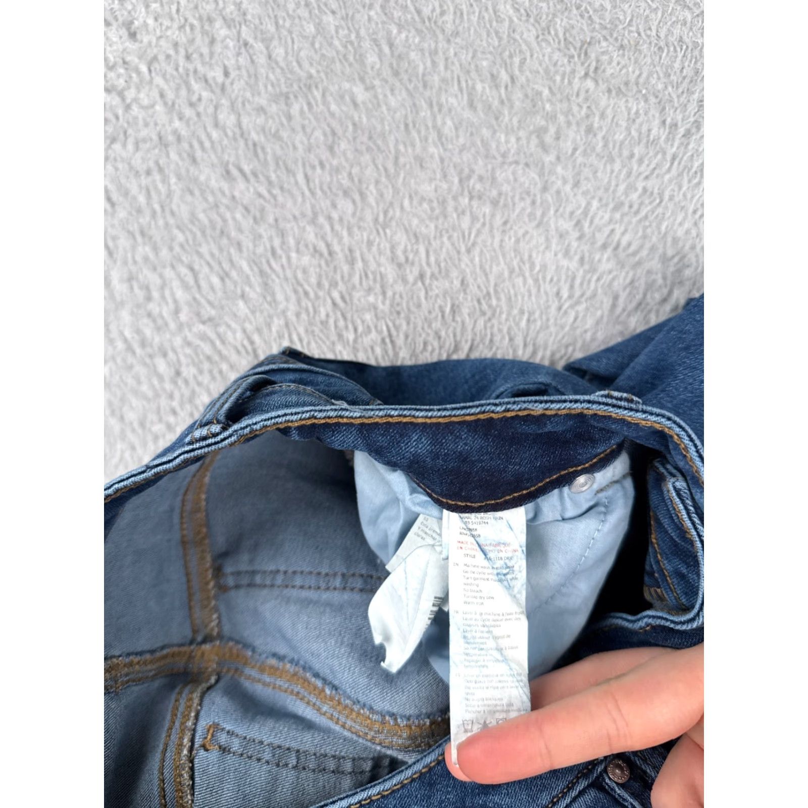 Vintage Refuge Jeans Women Regular Jeans 0 Blue Denim Cotton Blend Stretch Flared Low Rise 24x31 Size 25" / US 0 / IT 36 - 7 Thumbnail
