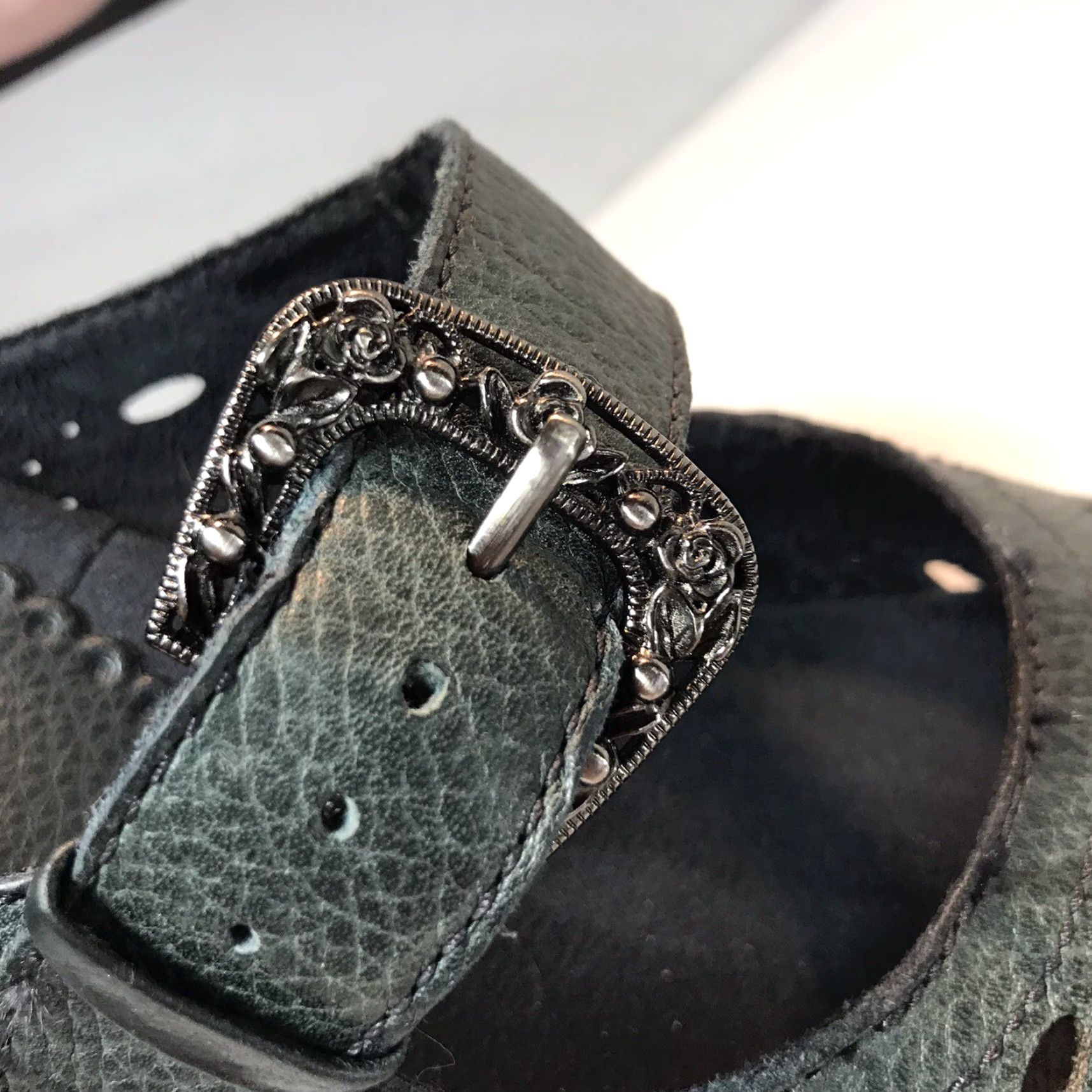 Vintage Bare Traps Gigi Green Leather Wedge Mary Janes Womens Size 9.5 Size US 10 / IT 40 - 7 Thumbnail