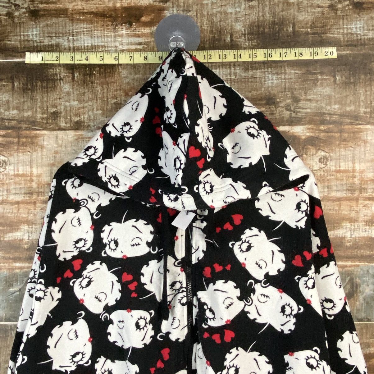 Japanese Brand DL Betty Boop full print Black Hoodie #C863 Size US XL / EU 56 / 4 - 4 Thumbnail