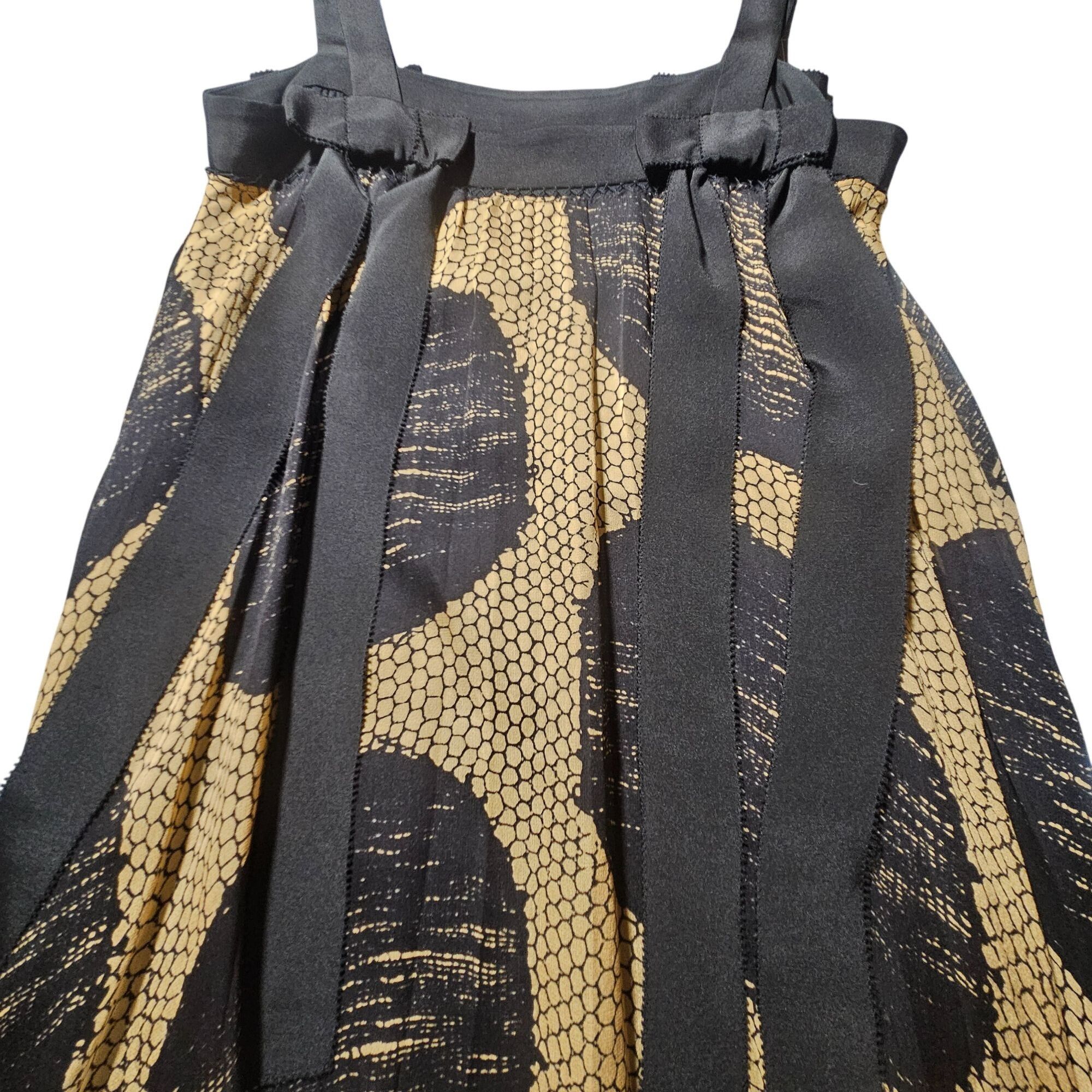 Diane von Furstenberg DVF Nightingale Silk Mini Dress 0 Babydoll Black Gold Dots C Size XS / US 0-2 / IT 36-38 - 10 Thumbnail