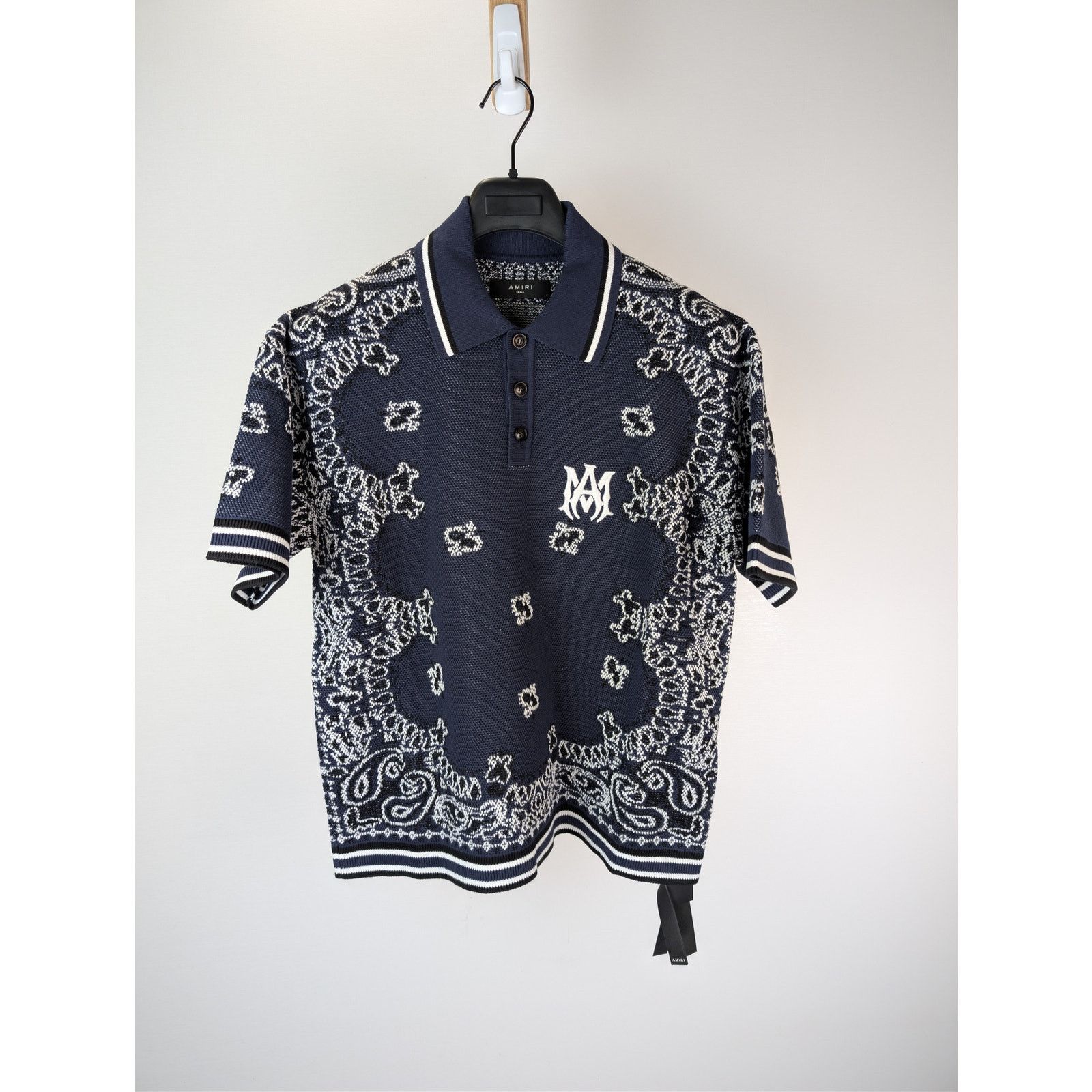 Amiri o1rshd1 Bandana Polo Shirt in Blue Size US S / EU 44-46 / 1 - 1 Thumbnail