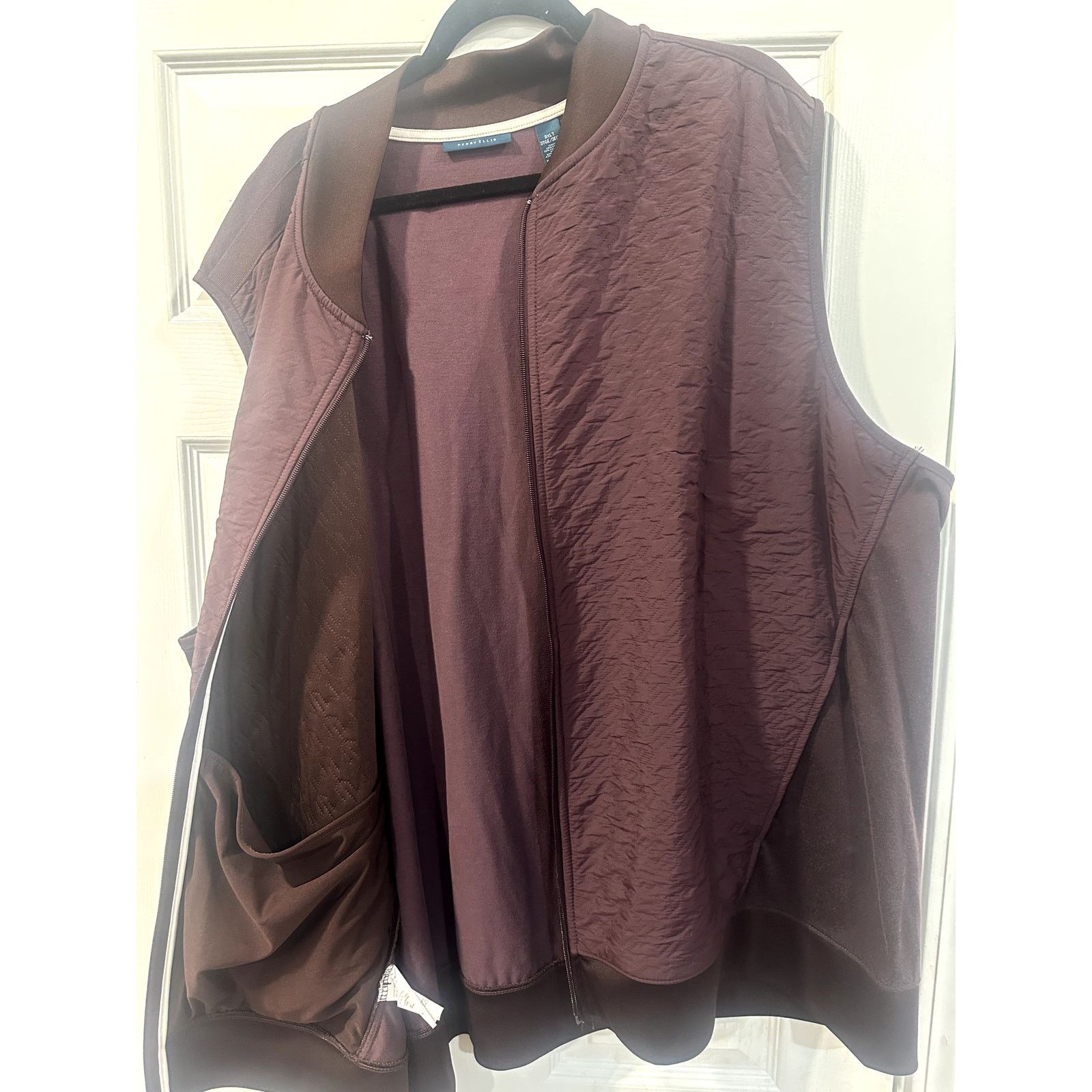 Perry Ellis Perry Ellis Mens Vest 3XLT Sleeveless Quilted Outerwear Plum Size US XXL / EU 58 / 5 - 19 Thumbnail