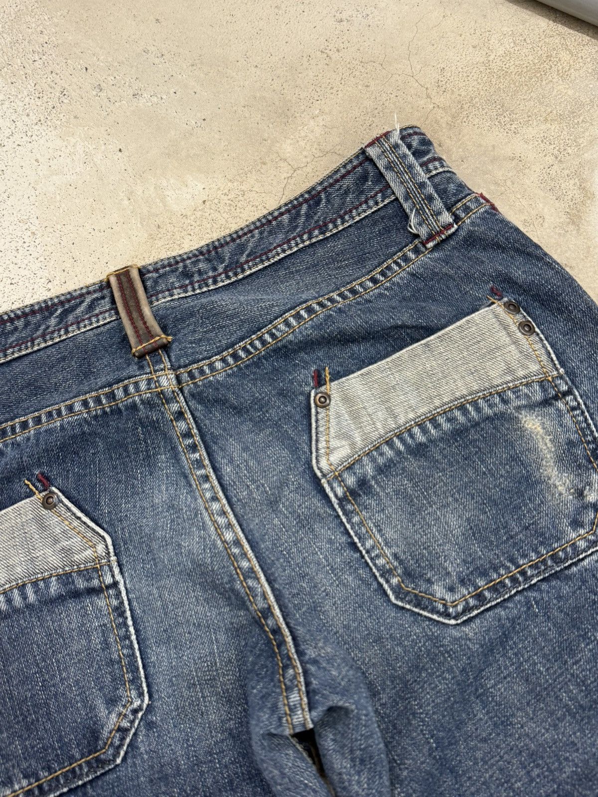 Japanese Brand Back Number Flare Carpenter Whisker Denim Pants Size US 31 - 18 Thumbnail