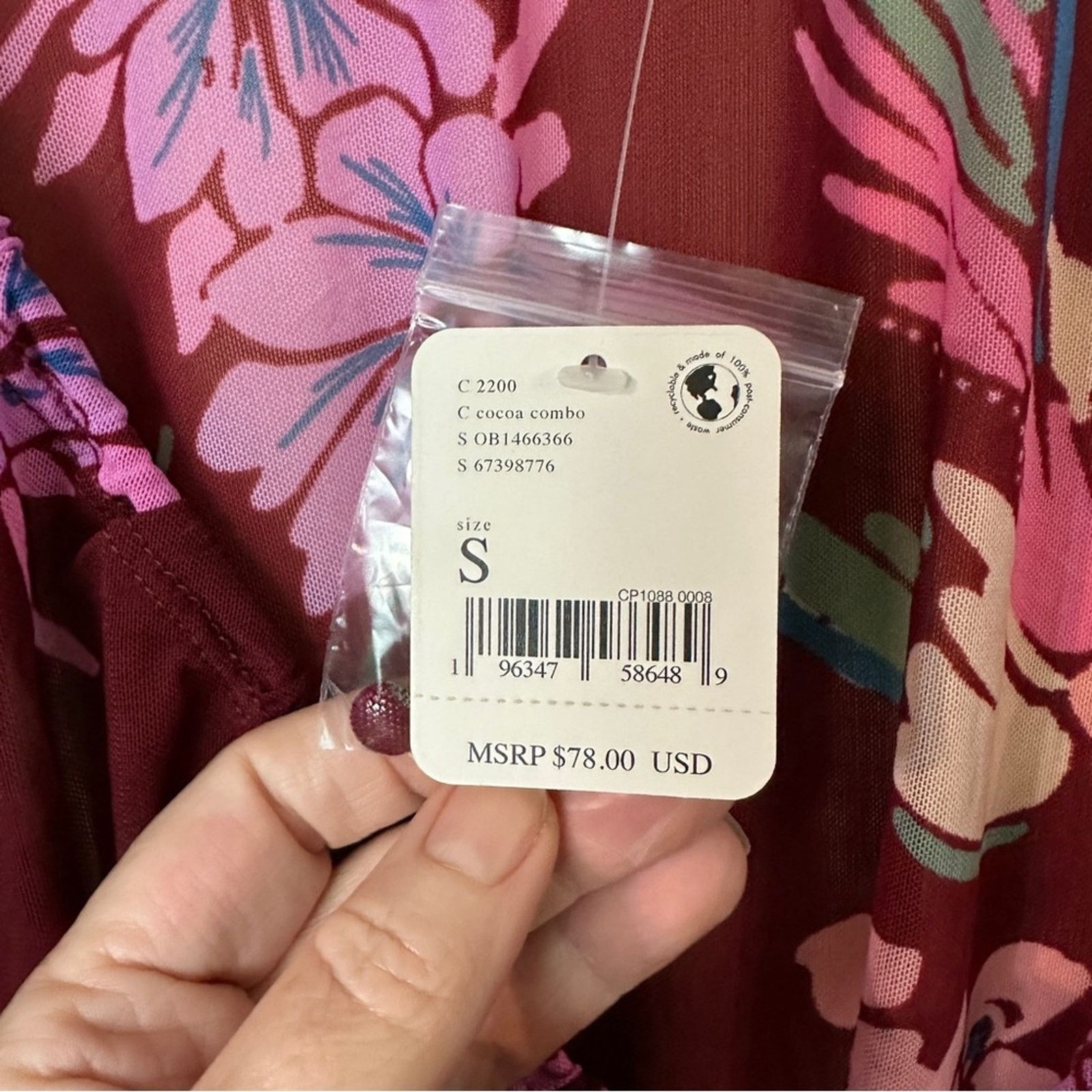 Free People Free People Floral Print Of Paradise Tie Front Crop Top Size S / US 4 / IT 40 - 7 Thumbnail