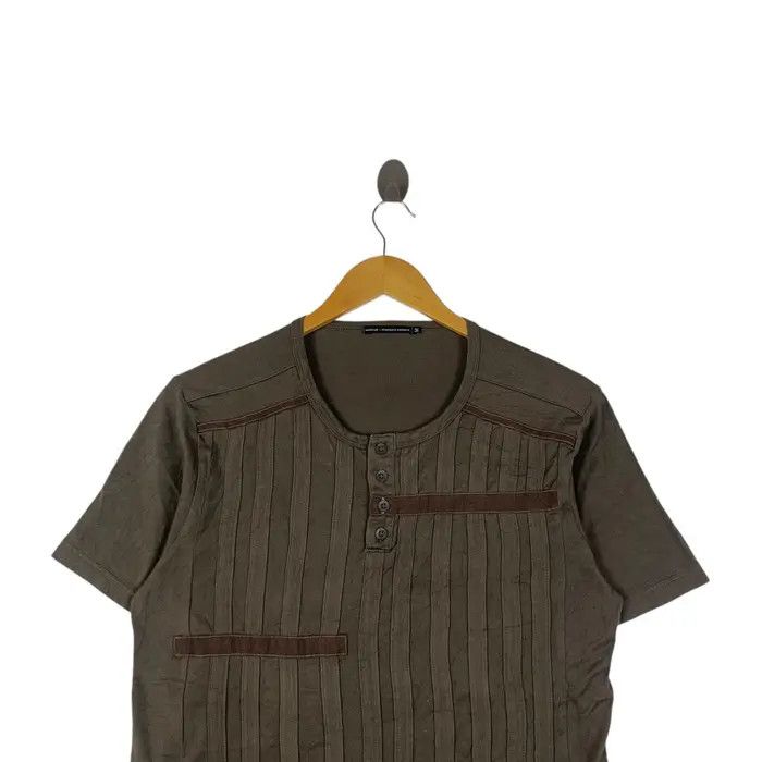 Marithe + Francois Girbaud MARITHE FRANCOIS GIRBAUD Embossed Henley Tee Shirt Size M / US 6-8 / IT 42-44 - 2 Thumbnail
