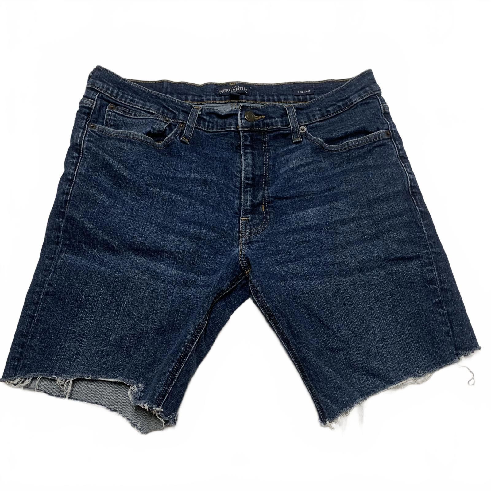 J.Crew J.Crew Mercantile 34x32 Dark Blue Denim Cutoff Shorts Size US 34 / EU 50 - 1 Thumbnail