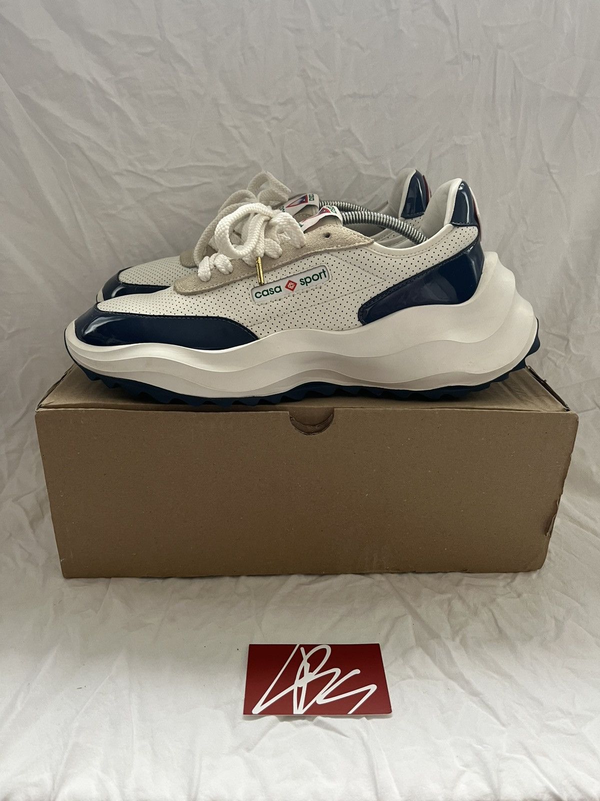 Casablanca Casablanca Atlantis Leather Vinyl « White/Blue »🚎 Size US 11.5 / EU 44-45 - 1 Thumbnail