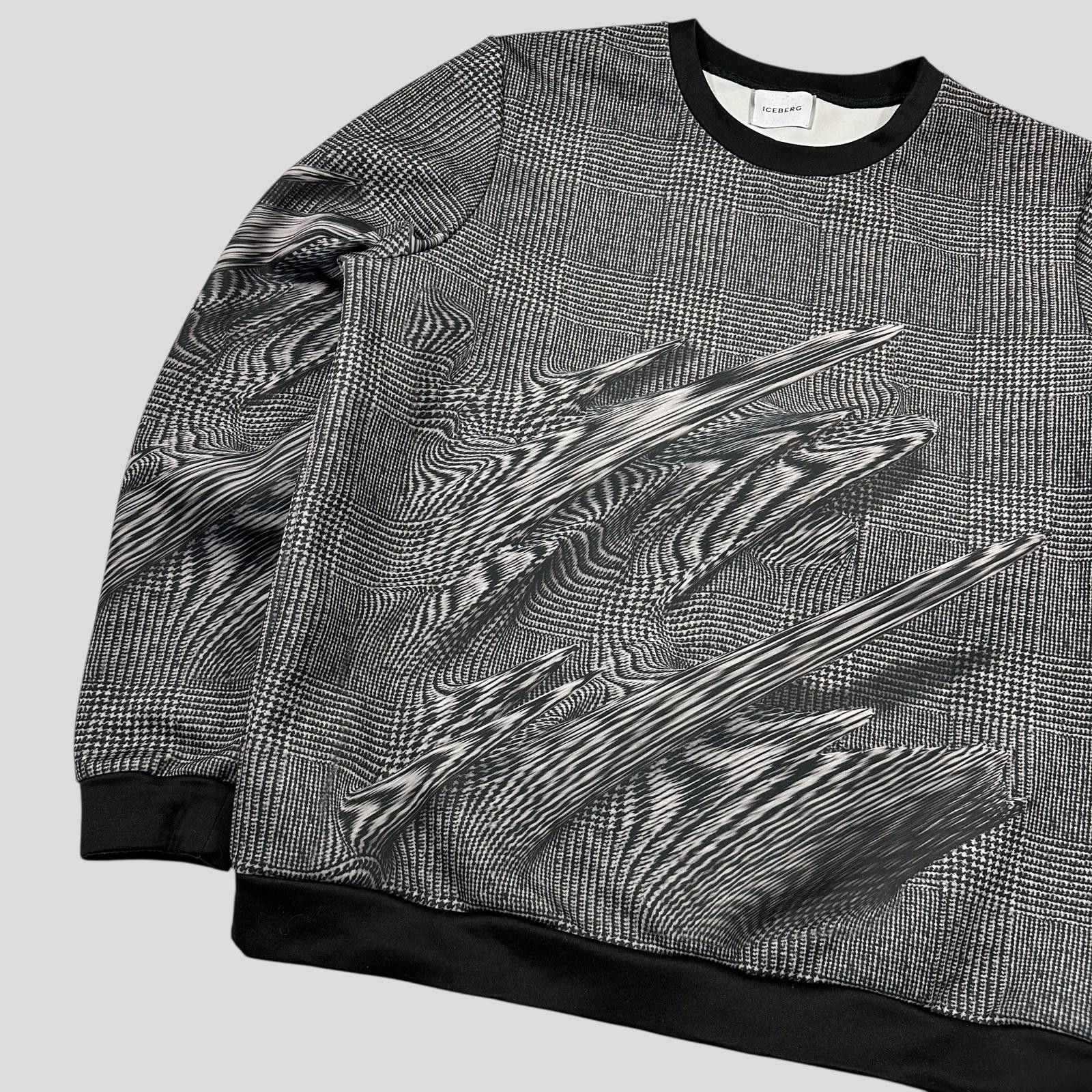 Iceberg Iceberg 3D Glitch Print “Tweed” Sweatshirt Crewneck - L/XL Size US XL / EU 56 / 4 - 3 Thumbnail