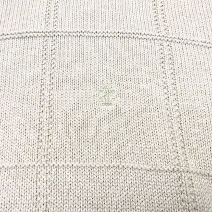 Izod IZOD Sweater Mens Large Knit 100% Cotton Beige Crew Neck Long Sleeve Pullover - Beautiful Knit Squares 8033 Size US L / EU 52-54 / 3 - 6 Thumbnail