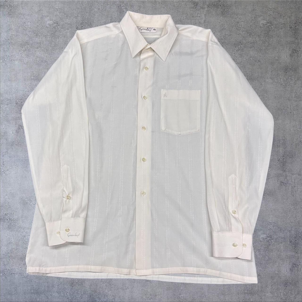 Vintage 1970s Vintage White Button Up Shirt Size US L / EU 52-54 / 3 - 1 Thumbnail