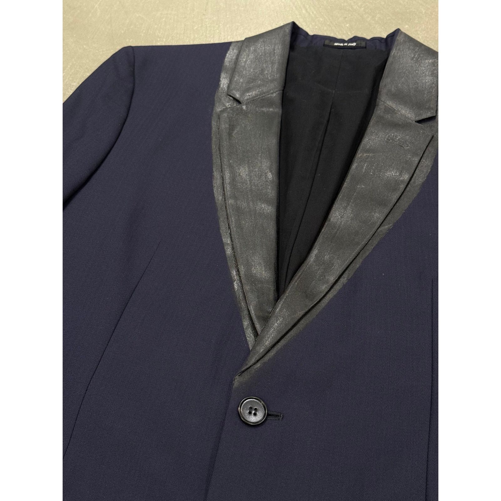 Maison Margiela 2014 Maison Margiela compressed leather collar blazer Size 48S - 4 Thumbnail