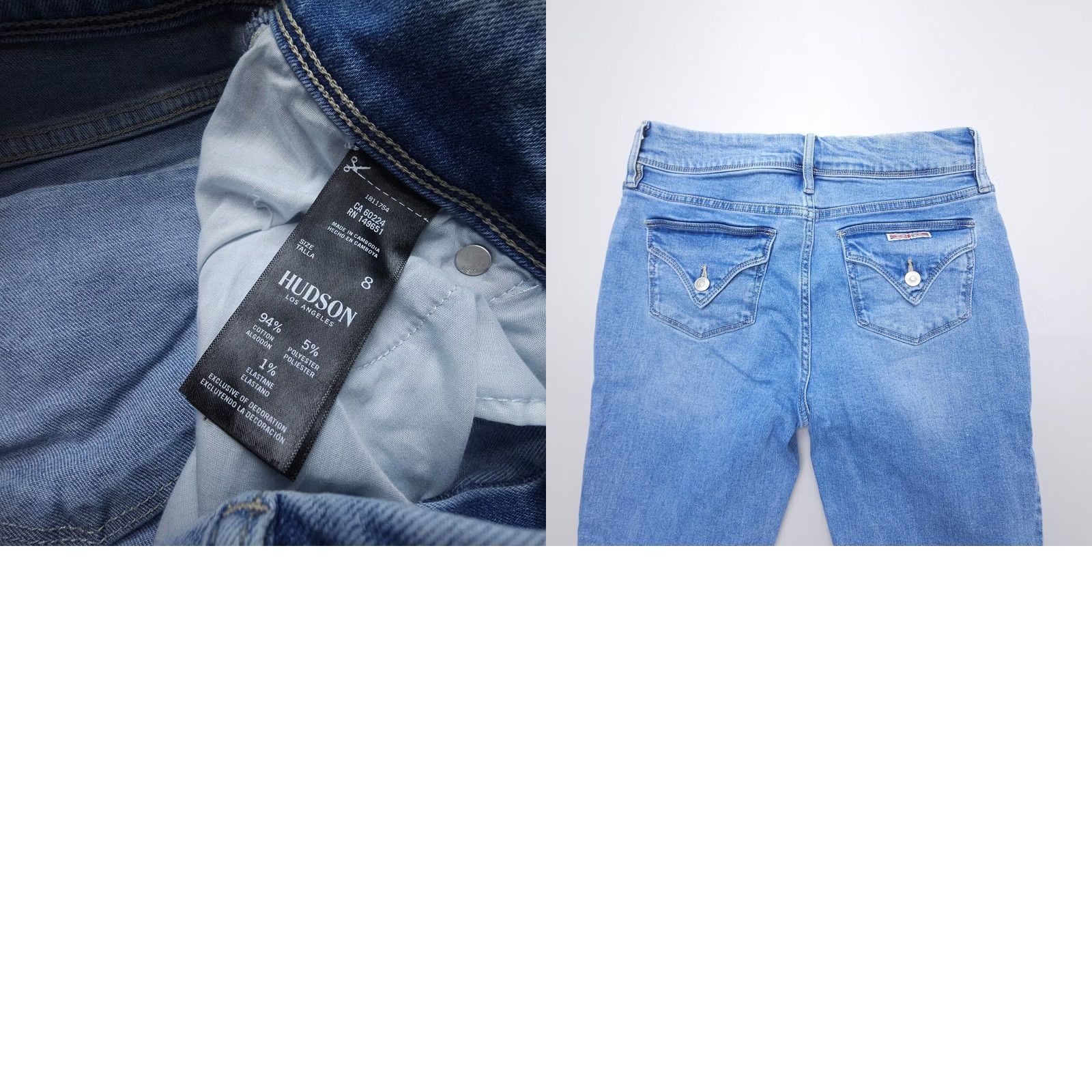 Hudson Hudson Jeans Womens 8 Light Wash Mid Rise Straight 5-Pocket Denim Leather Button Zip Jeans Blue Pant Mens Womens Boys Girls Size 30" / US 8 / IT 44 - 8 Thumbnail