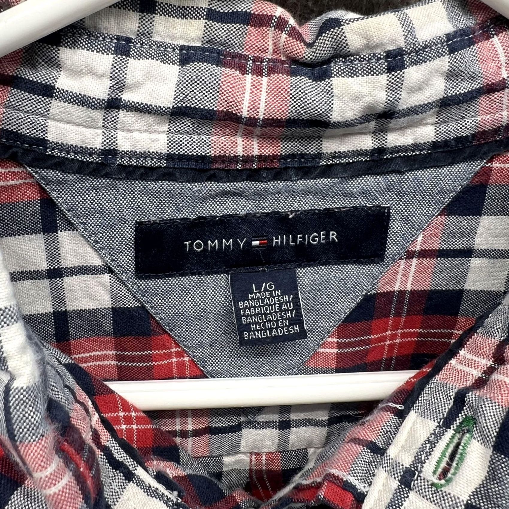 Tommy Hilfiger Tommy Hilfiger Shirt Mens Large Red Blue Plaid Button Front Long Sleeve Cotton Size US L / EU 52-54 / 3 - 6 Thumbnail