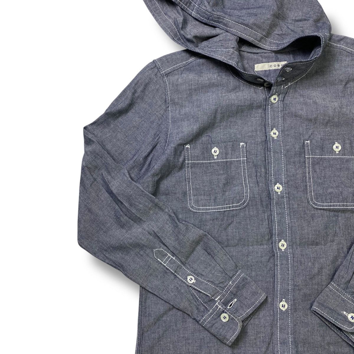Designer Vintage coen long sleeve hooded button ups shirt Size US M / EU 48-50 / 2 - 2 Thumbnail