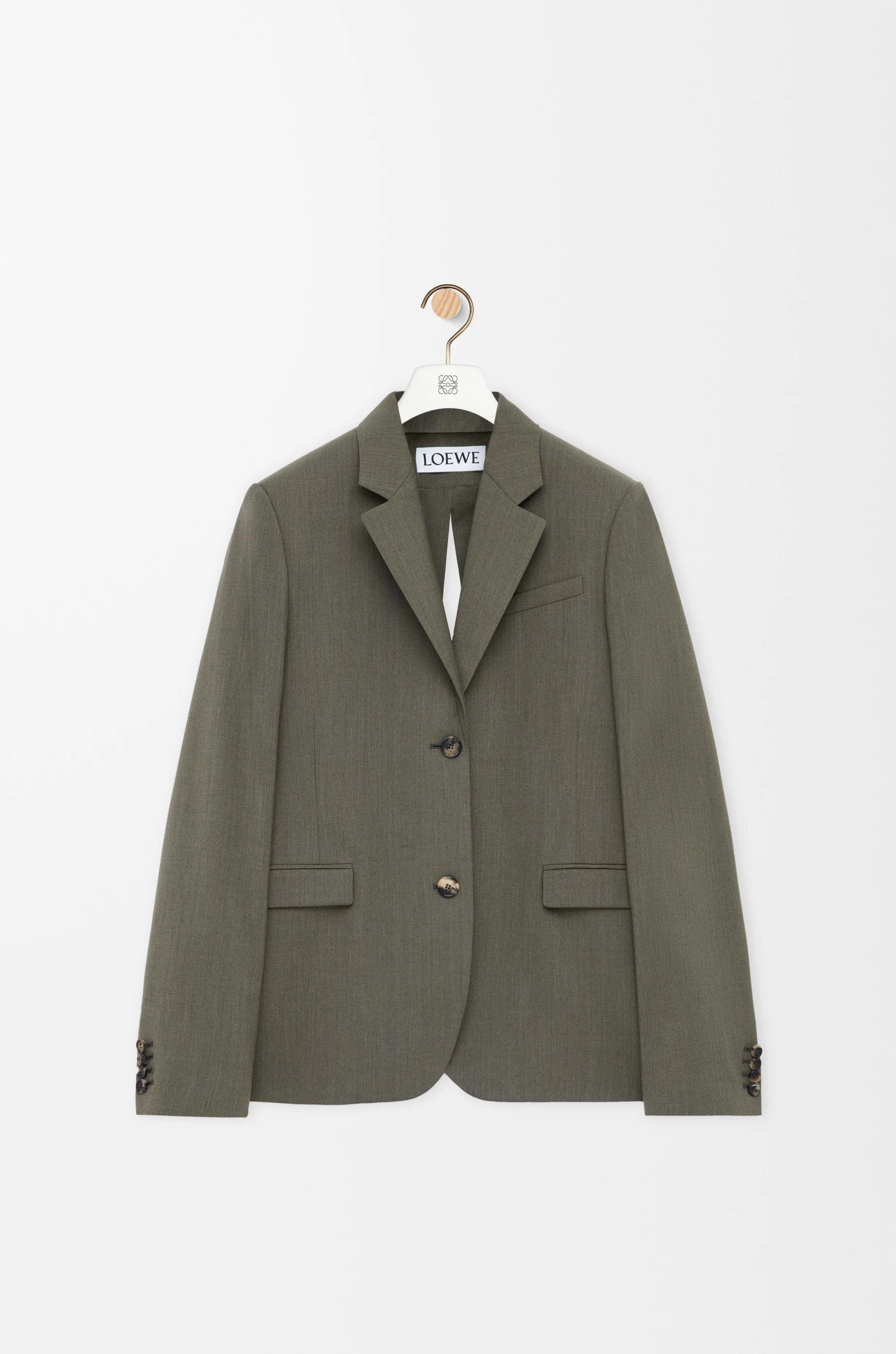 Loewe o1in1g0426 Tailored Jacket in Khaki Green Size XL / US 12-14 / IT 48-50 - 1 Thumbnail