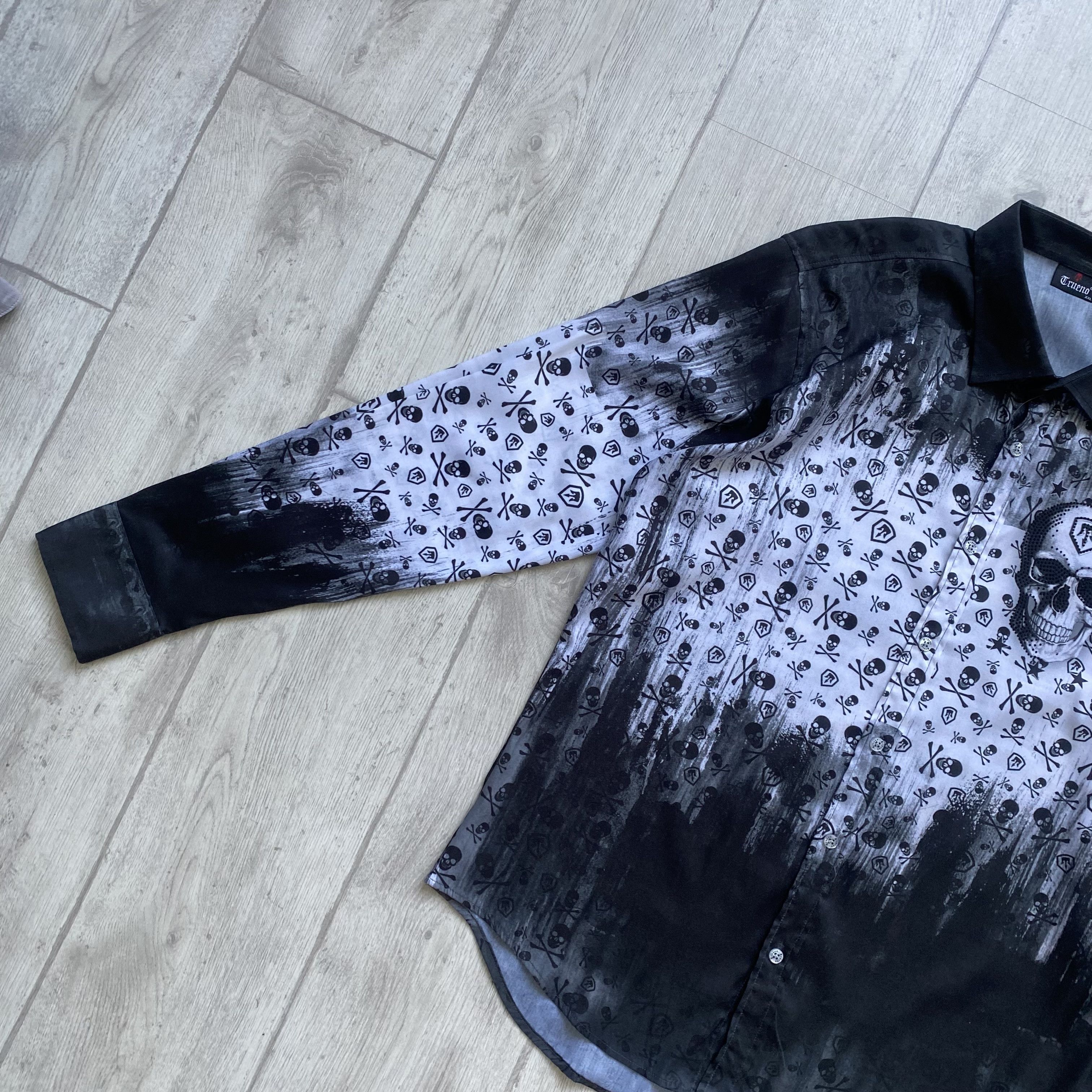 Affliction 💀Designer Phillip Plain style skull print shirt Y2K opium Size US L / EU 52-54 / 3 - 4 Thumbnail