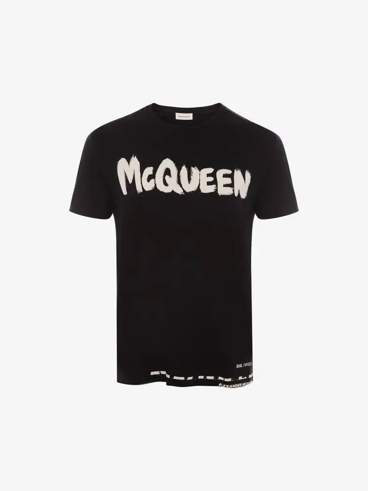 Alexander McQueen o1w1db10925 Mcqueen Graffiti T-Shirt in Black Size US XL / EU 56 / 4 - 1 Thumbnail