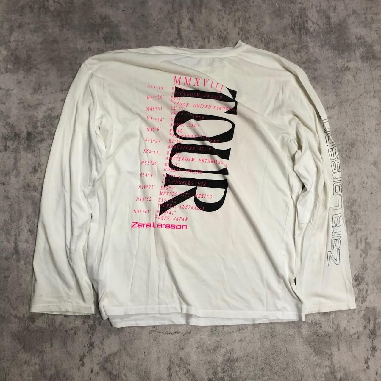 Zara White Zara long sleeve top with pink graphic #longsleeve Size M / US 6-8 / IT 42-44 - 4 Thumbnail