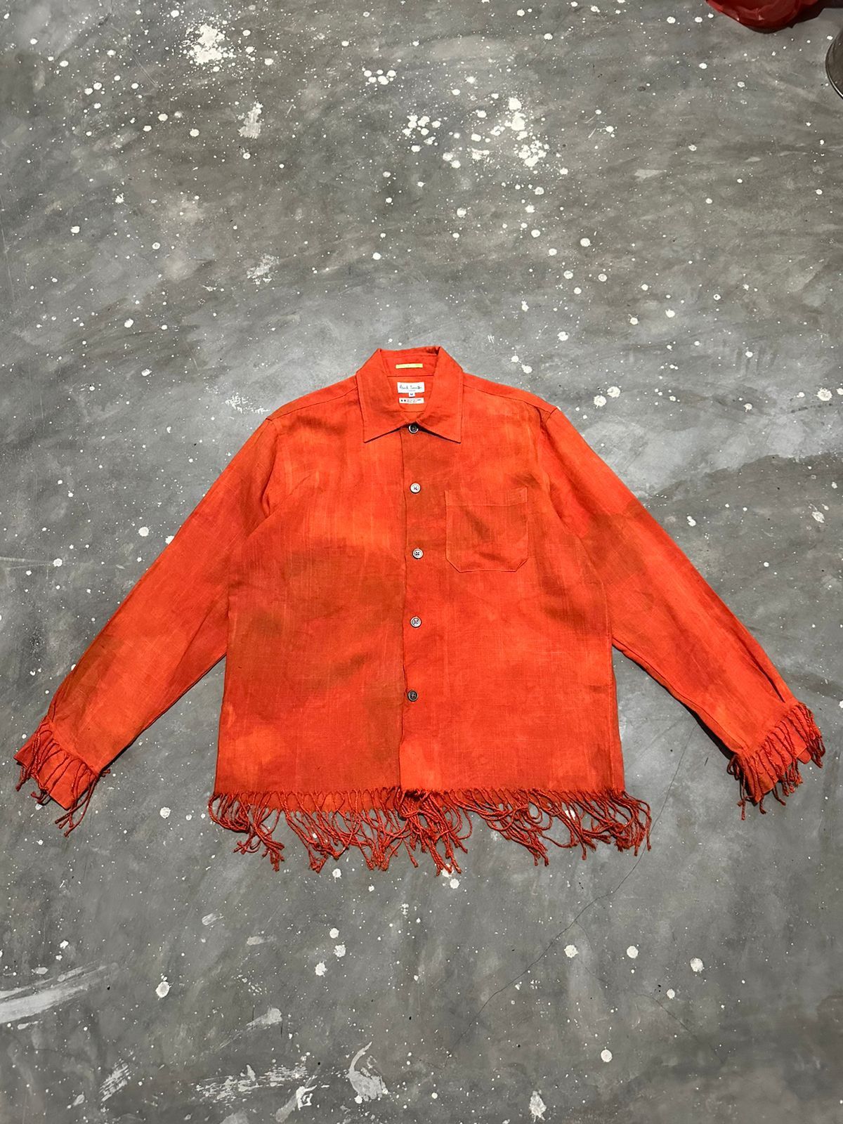 image of Avant Garde x Paul Smith London Frayed Dyed Orange Shirt, Men's (Size Medium)