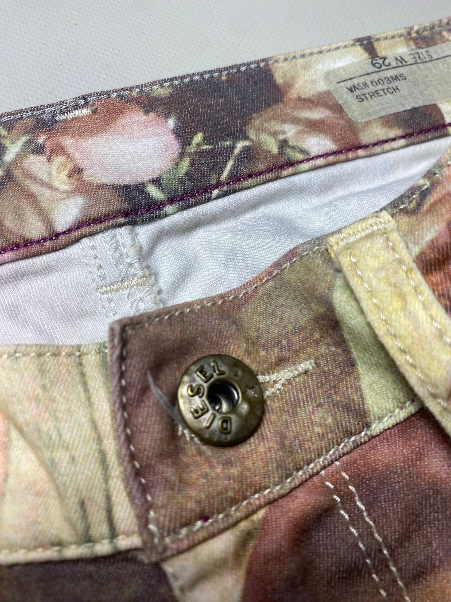 Diesel Rare Diesel Liver-SP Super Slim Low Pants All Over Print Size 29" - 5 Thumbnail