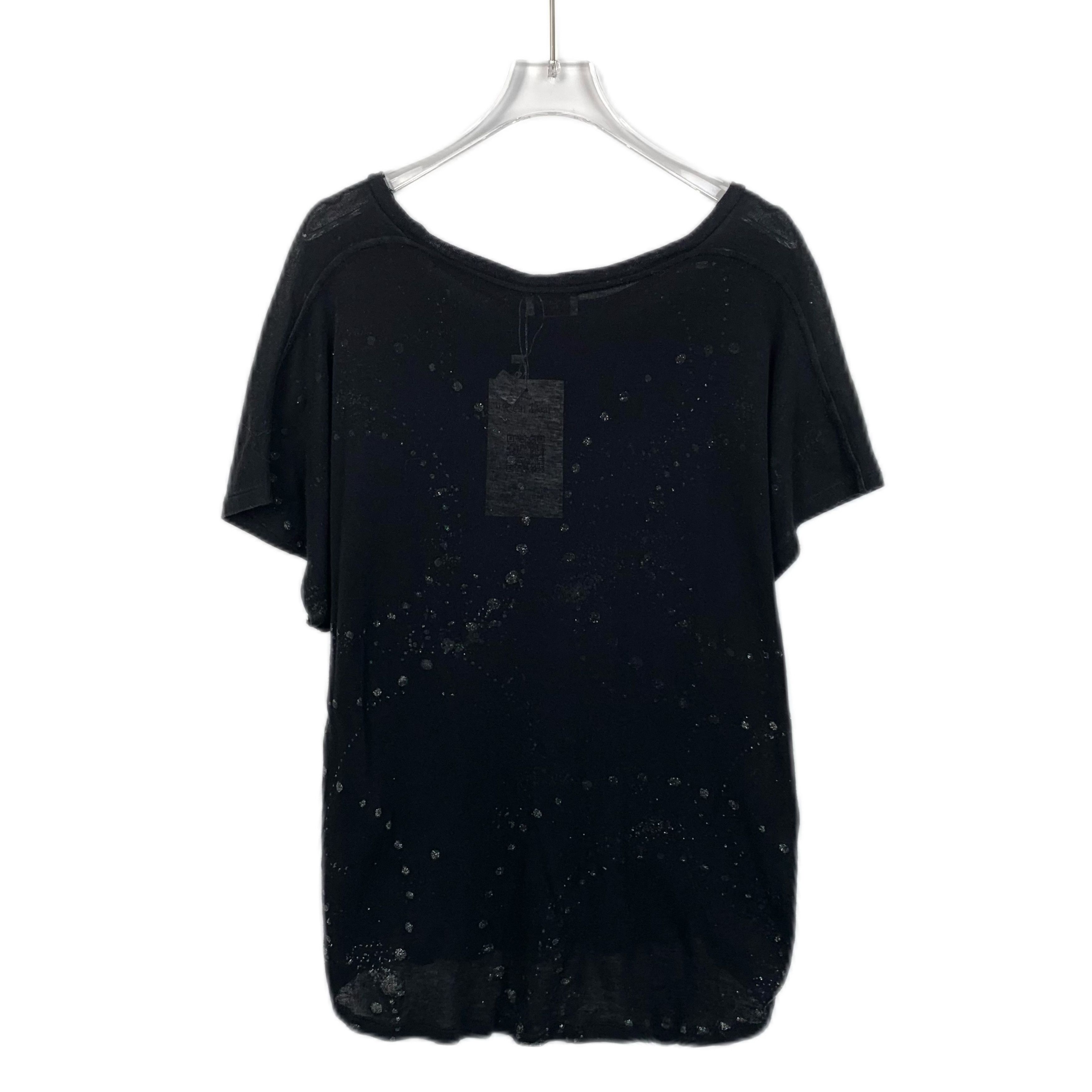 Saint Laurent Paris Saint Laurent Black Sequin Cotton T-Shirt (Size XS) Size XS / US 0-2 / IT 36-38 - 8 Thumbnail