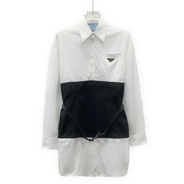 Prada Prada Re-Nylon Contrast Logo Midi Dress Size 36 Size XS / US 0-2 / IT 36-38 - 1 Thumbnail