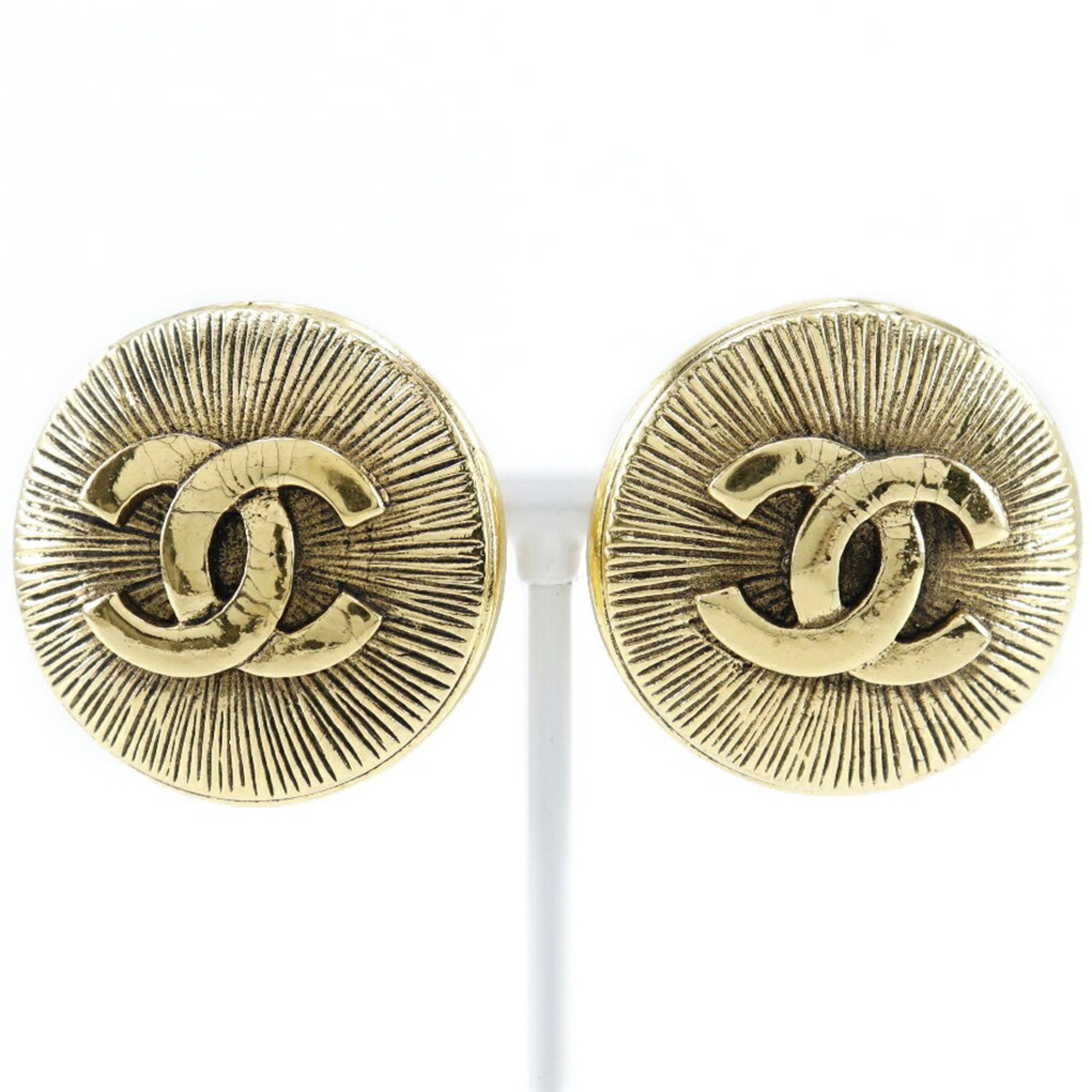 Chanel CHANEL COCO Mark earrings gold plated ladies