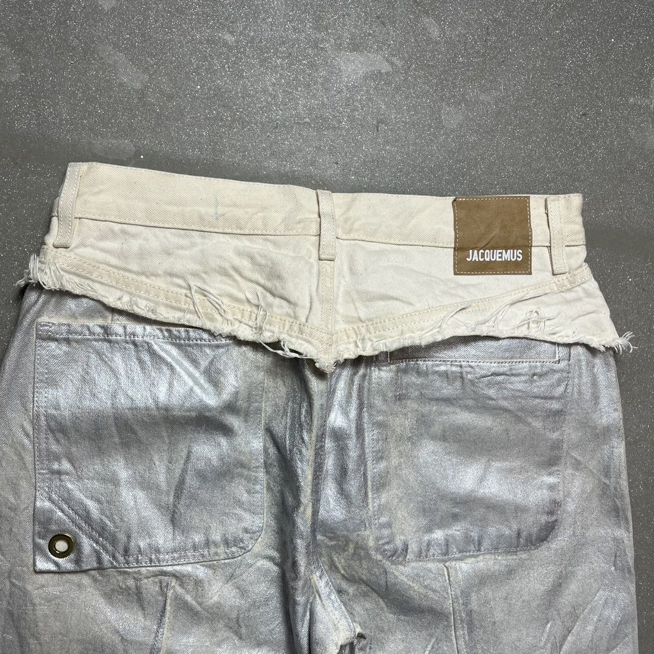 Jacquemus Jacquemus Silver Metallic Jeans Size 34" / US 12 / IT 48 - 14 Thumbnail