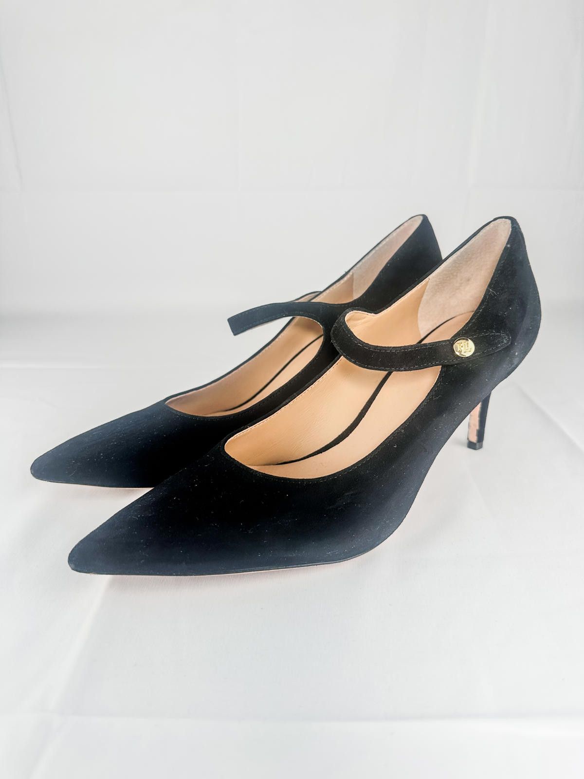Polo Ralph Lauren Lanette Suede Mary Jane Pump Black EU 42 Size US 10 / IT 40 - 2 Thumbnail