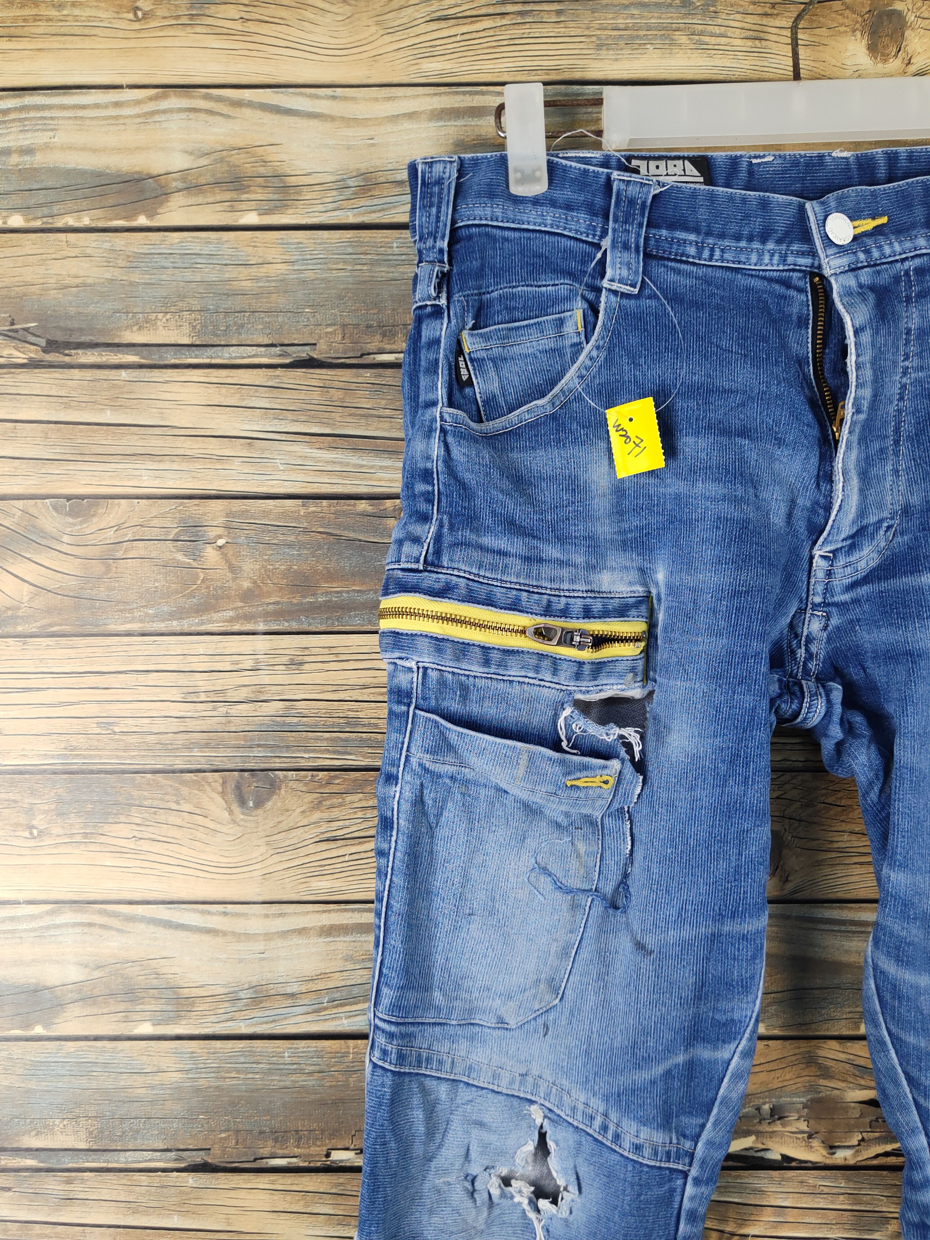 Japanese Brand Toraichi Blue Distressed Ripped Jeans #W2071 Size US 33 - 3 Thumbnail