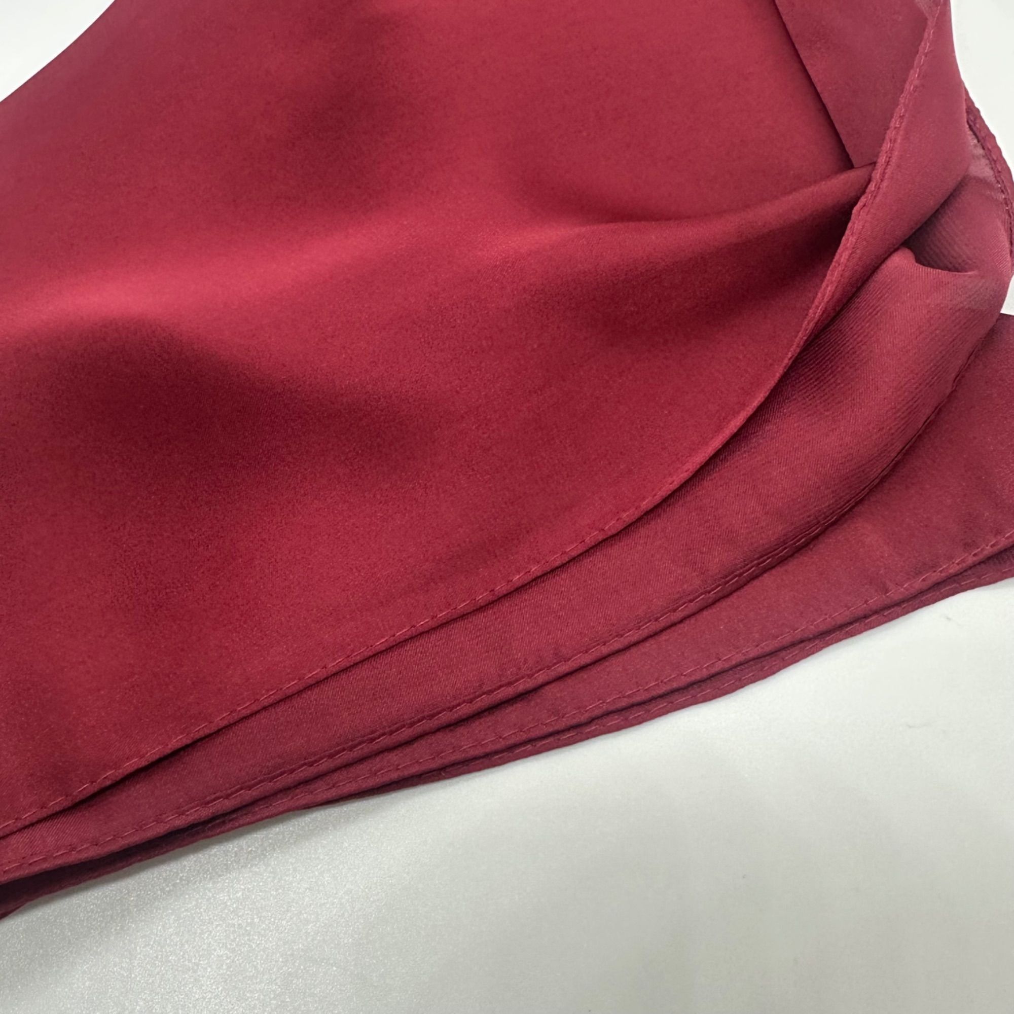 Other Elegant Bandana CLASSIC Burgundy Hijab Square Scarf Solid pr Size ONE SIZE - 5 Thumbnail