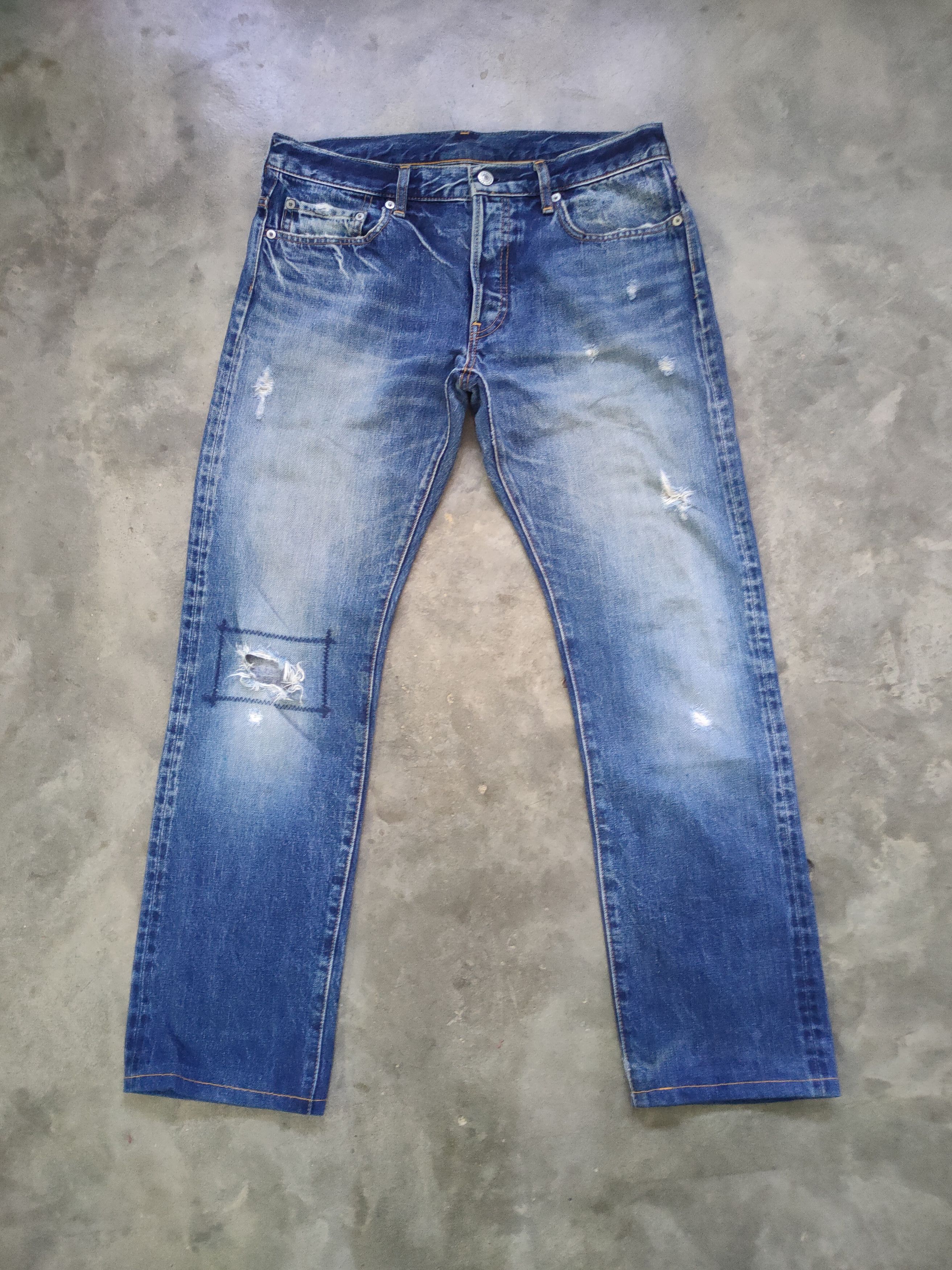 Ships Jet Blue VINTAGE SHIPS BUTTON FLY DISTRESSED FADED JEANS PANTS Size US 32 / EU 48 - 6 Thumbnail