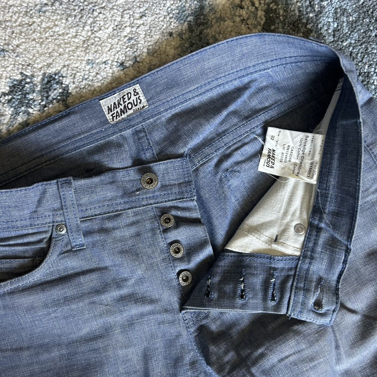 Naked & Famous 2013 Made in Canada 10 oz Selvedge Chambray Japanese Denim Size US 32 / EU 48 - 7 Thumbnail