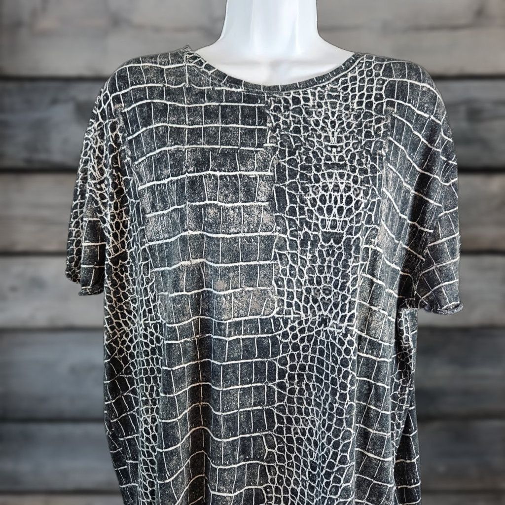 Vintage We The Free Womens Top Sz Small Gray White Short Sleeve Cotton Blend Size S / US 4 / IT 40 - 1 Thumbnail