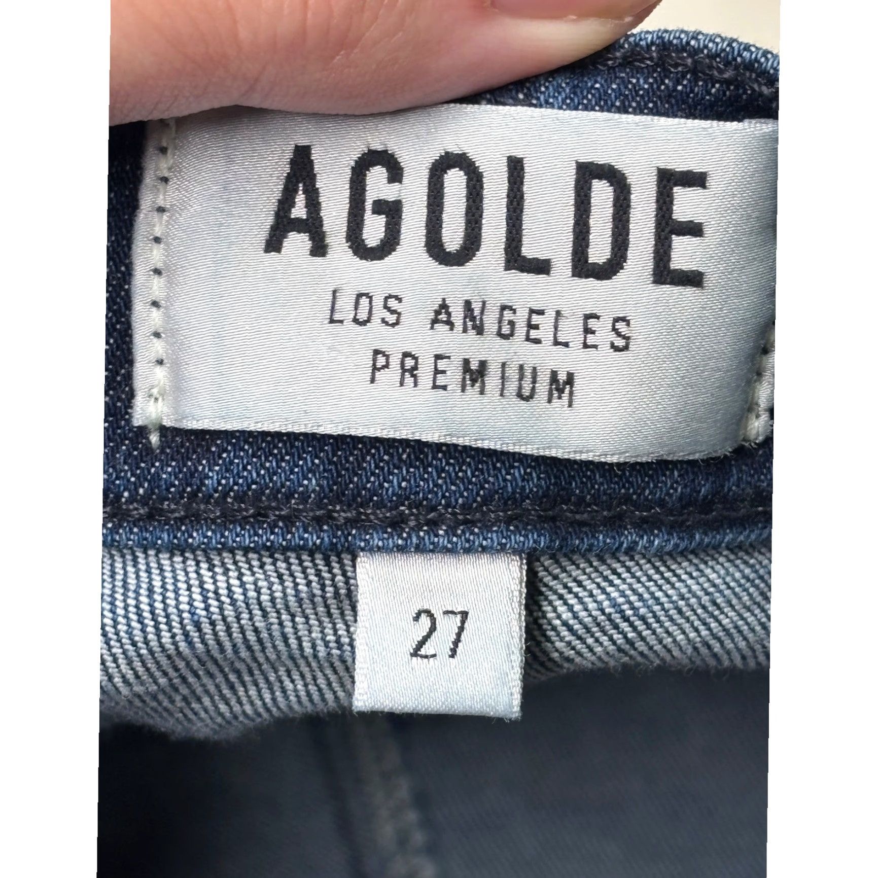 Agolde AGOLDE Jeans 27x26 Premium Skinny Distressed Frayed Hem Dark Wash Denim Size 27" / US 4 / IT 40 - 5 Thumbnail